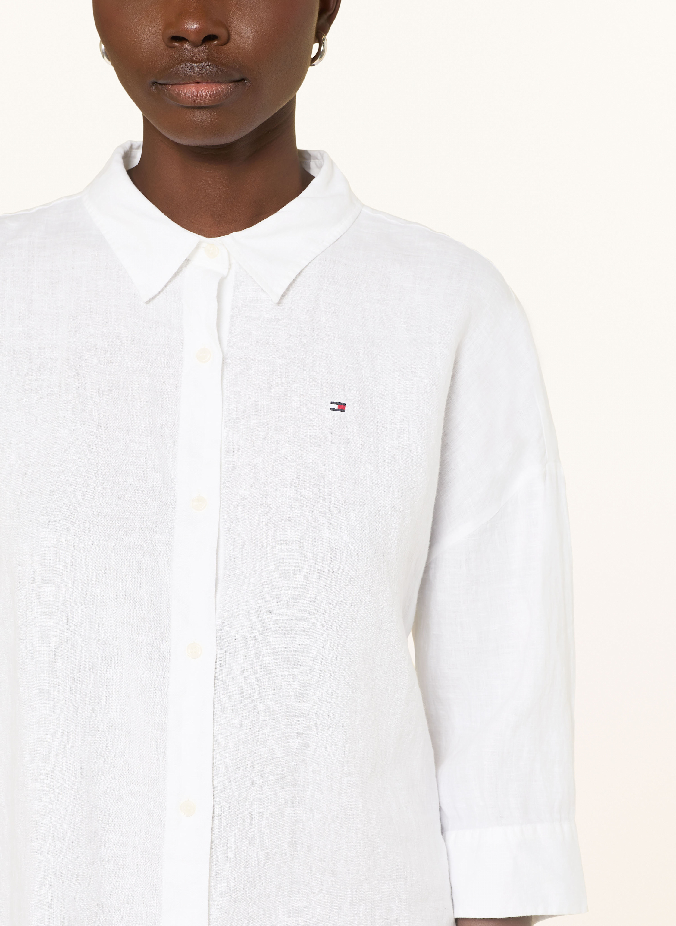 Thumbnail - Tommy Hilfiger Hemdbluse Aus Leinen Mit 3/4-Arm weiss