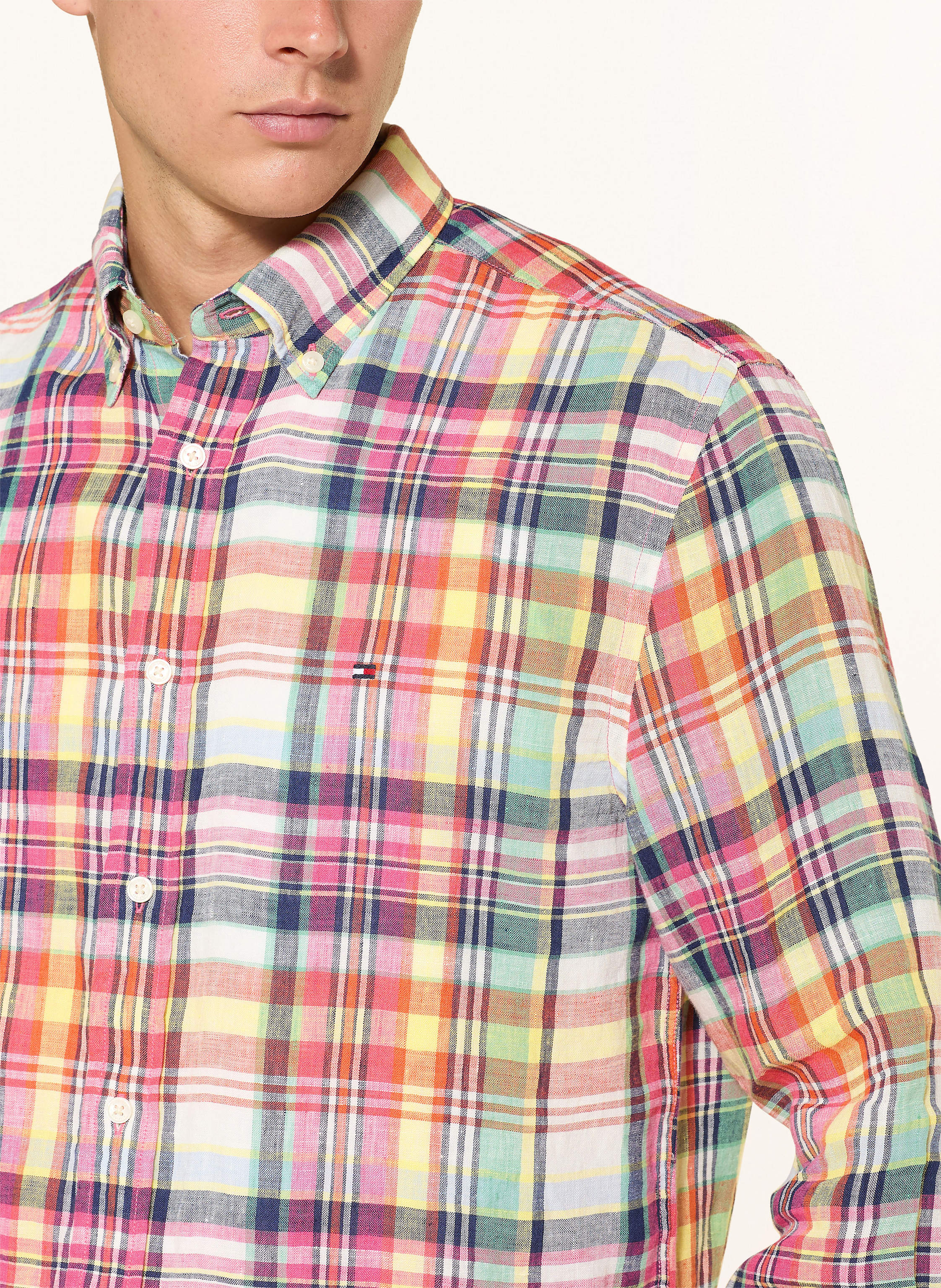 Thumbnail - Tommy Hilfiger Leinenhemd Regular Fit gelb