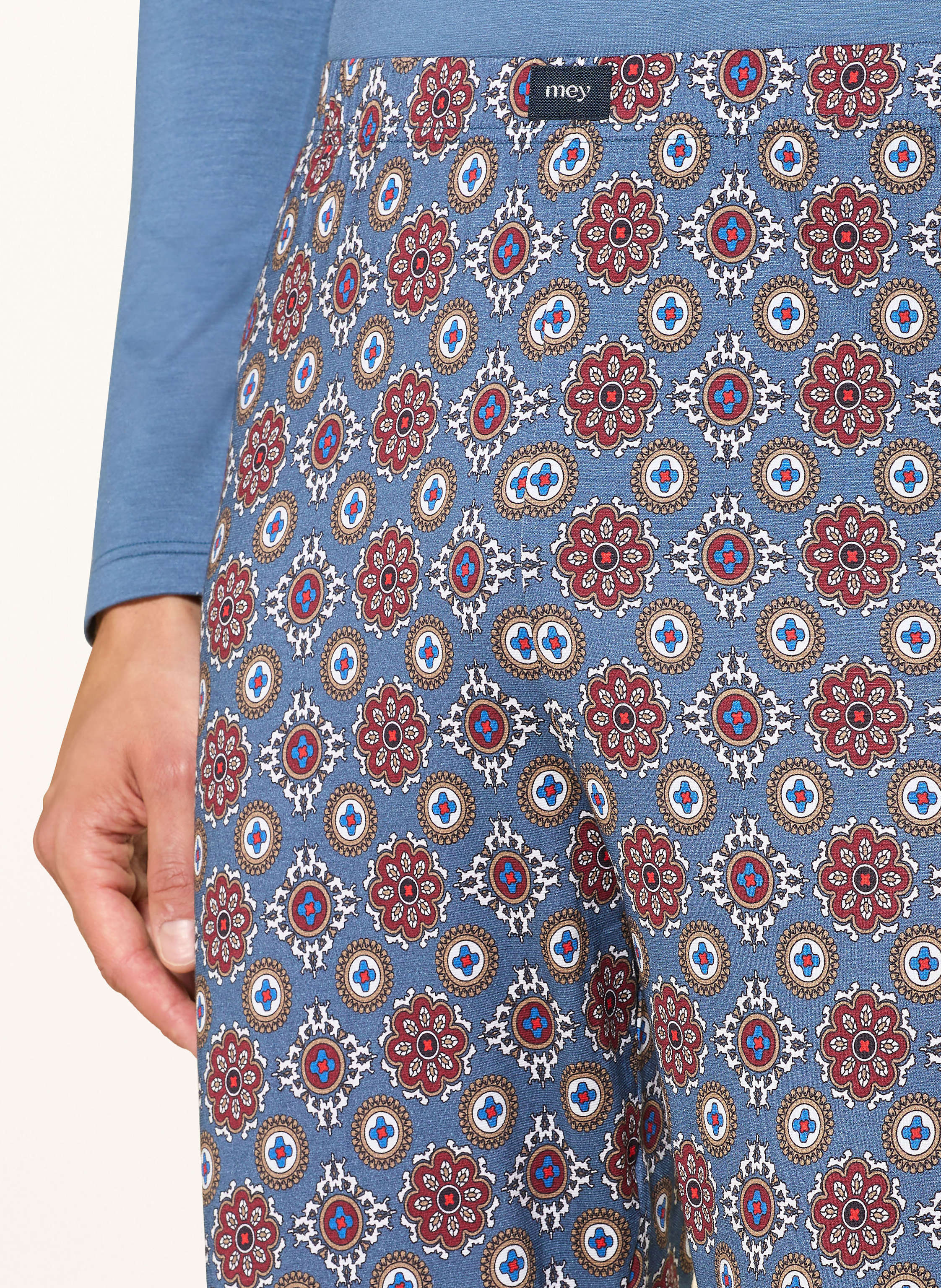 Thumbnail - Mey Schlafhose Serie Elegant Pattern blau