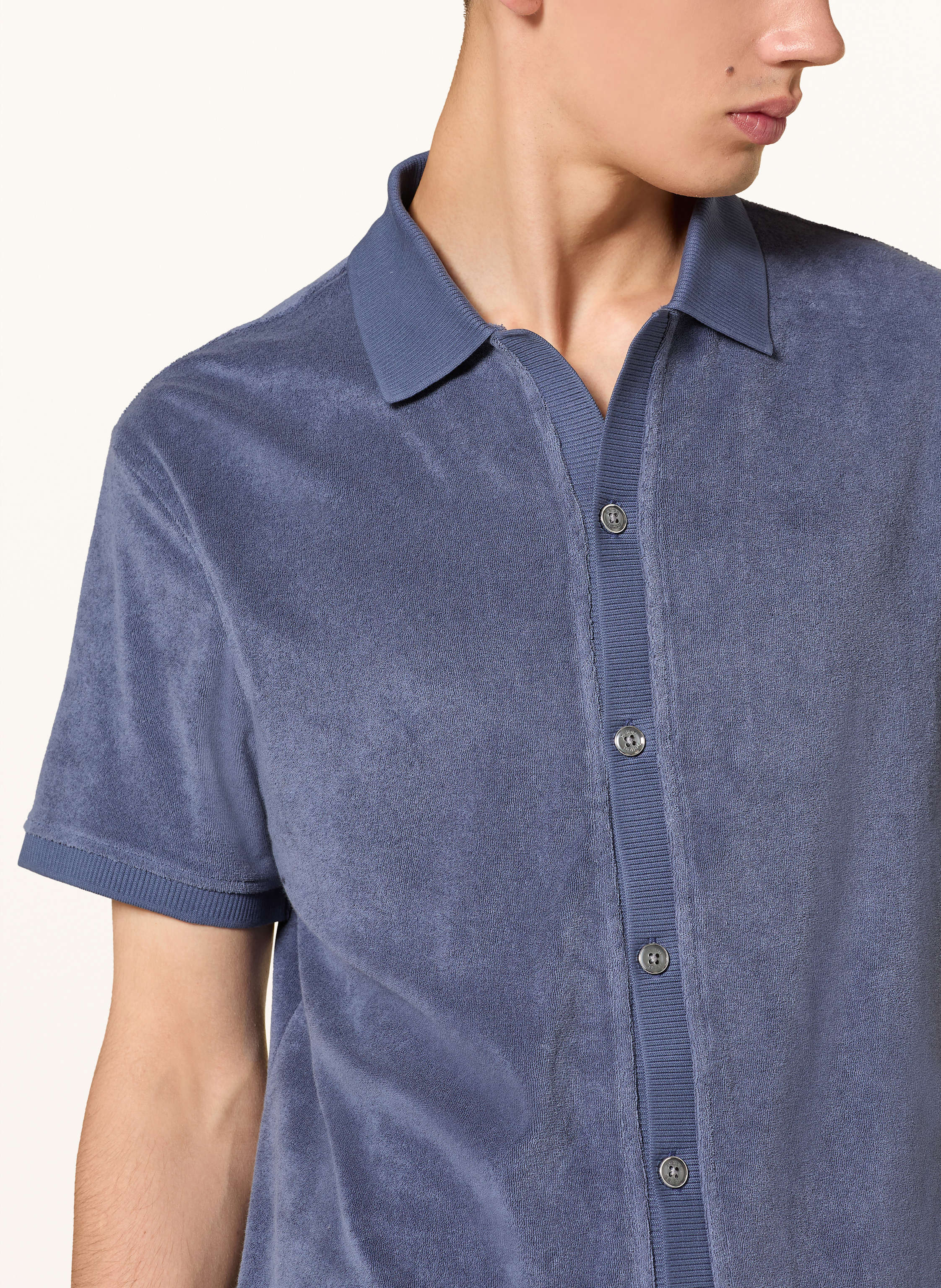 Thumbnail - Reiss Kurzarm-Hemd Eden Regular Fit Aus Frottee blau