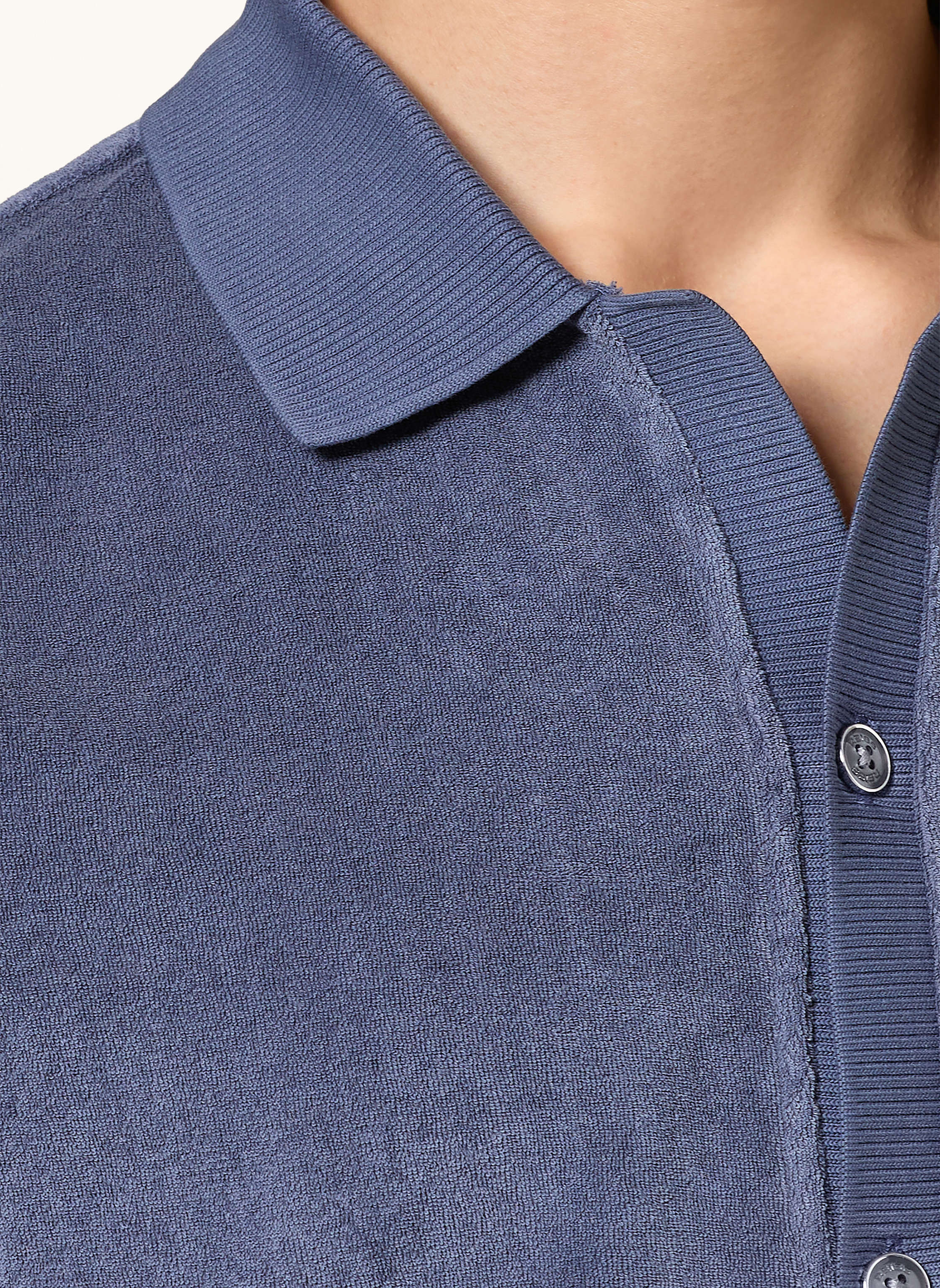 Thumbnail - Reiss Kurzarm-Hemd Eden Regular Fit Aus Frottee blau