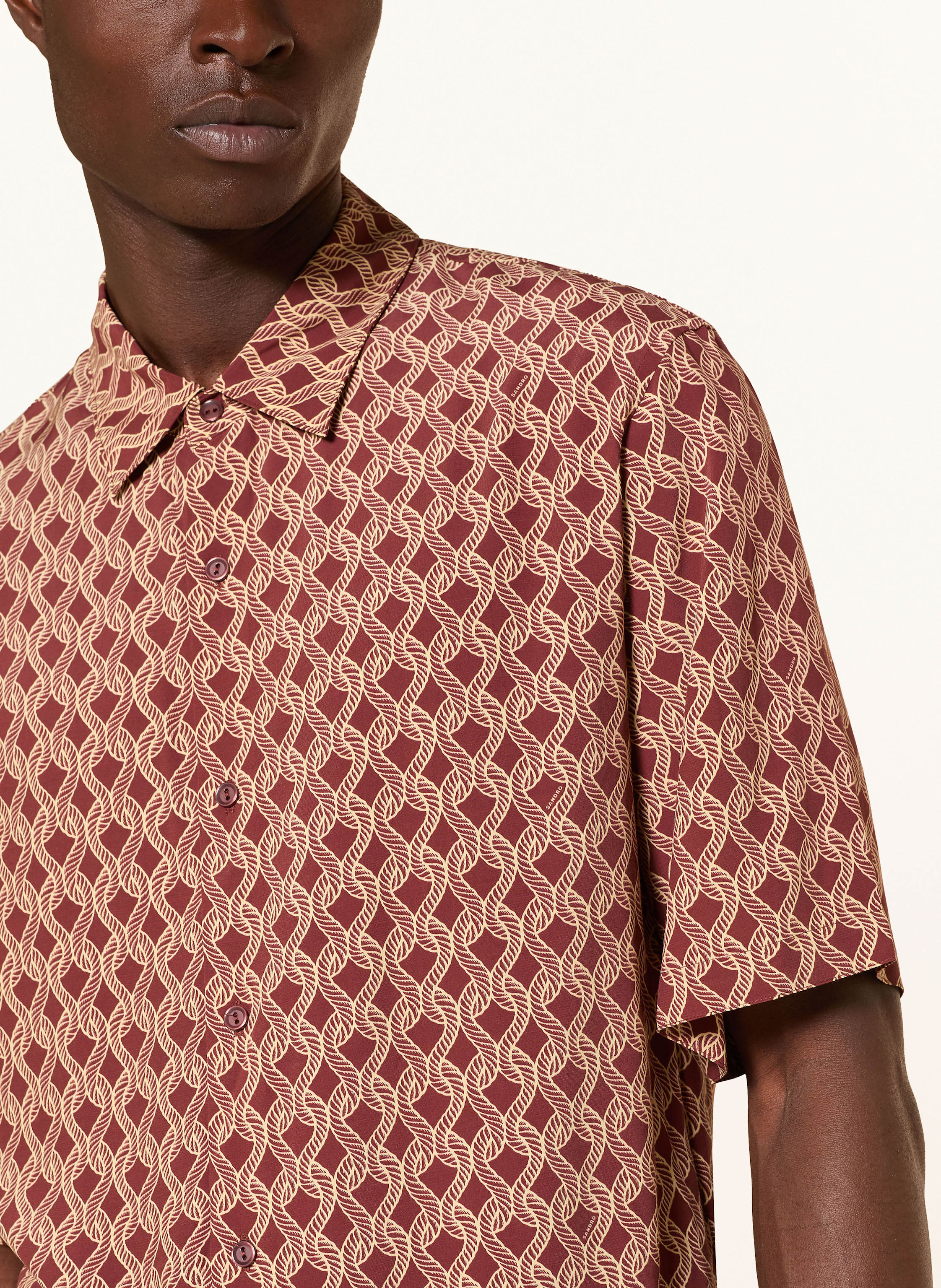 Thumbnail - Sandro Kurzarm-Hemd Regular Fit braun