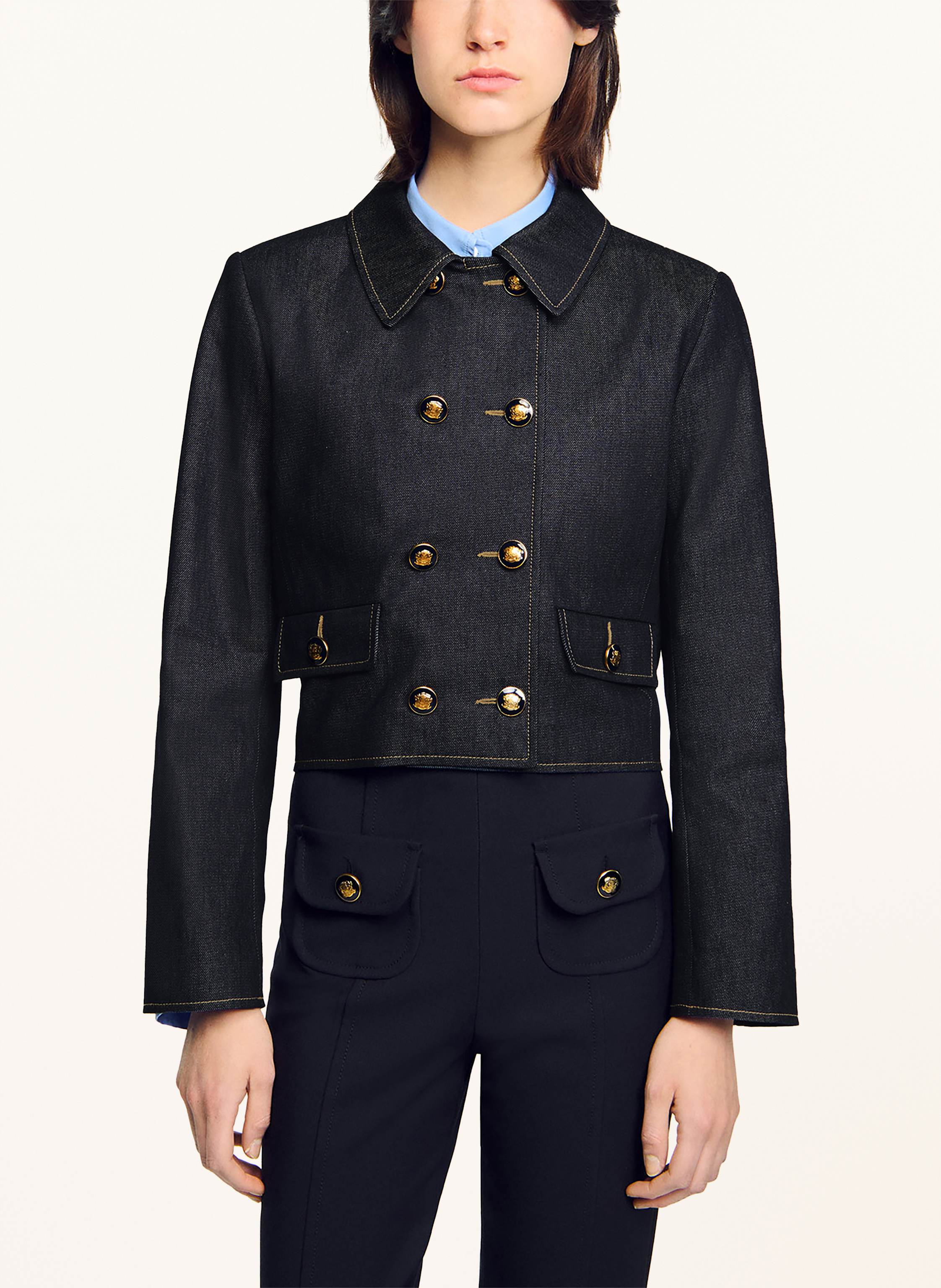 Thumbnail - Sandro Blazer In Jeansoptik blau