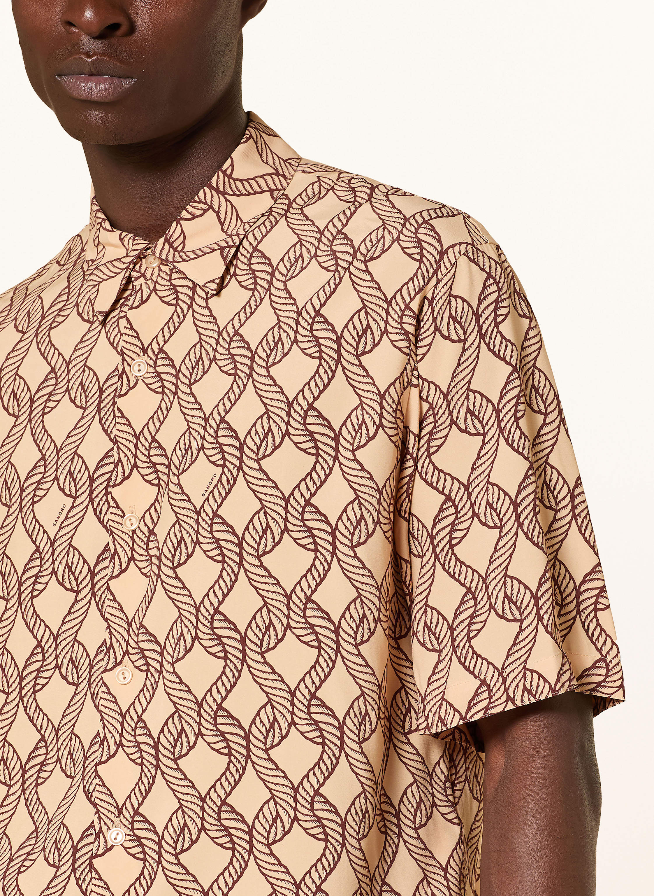 Thumbnail - Sandro Kurzarm-Hemd Regular Fit beige