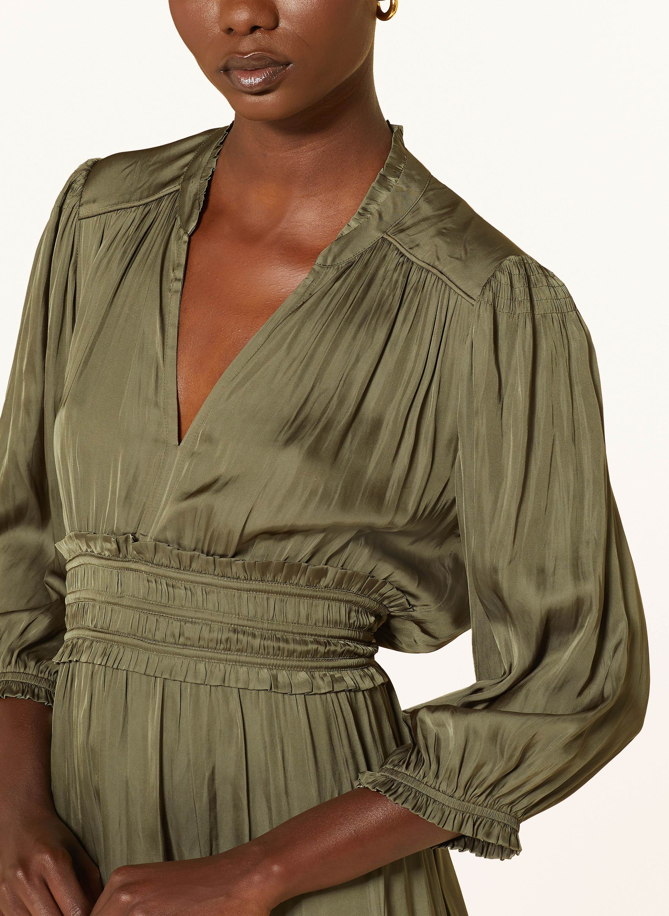 Thumbnail - Ba&Sh Satinkleid Cyrilia Mit 3/4-Arm Und Rüschen gruen