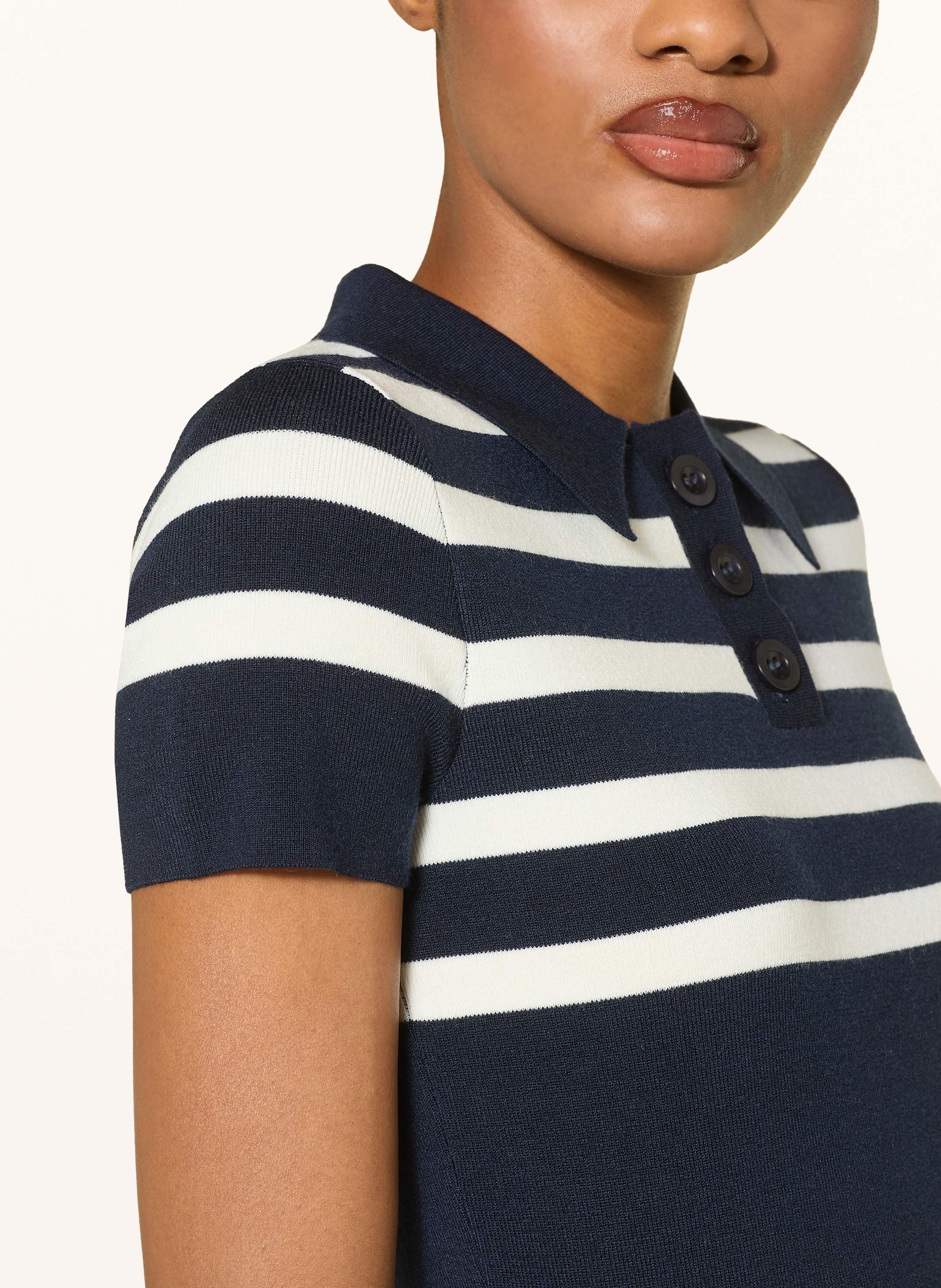 Thumbnail - Claudie Pierlot Strick-Poloshirt beige