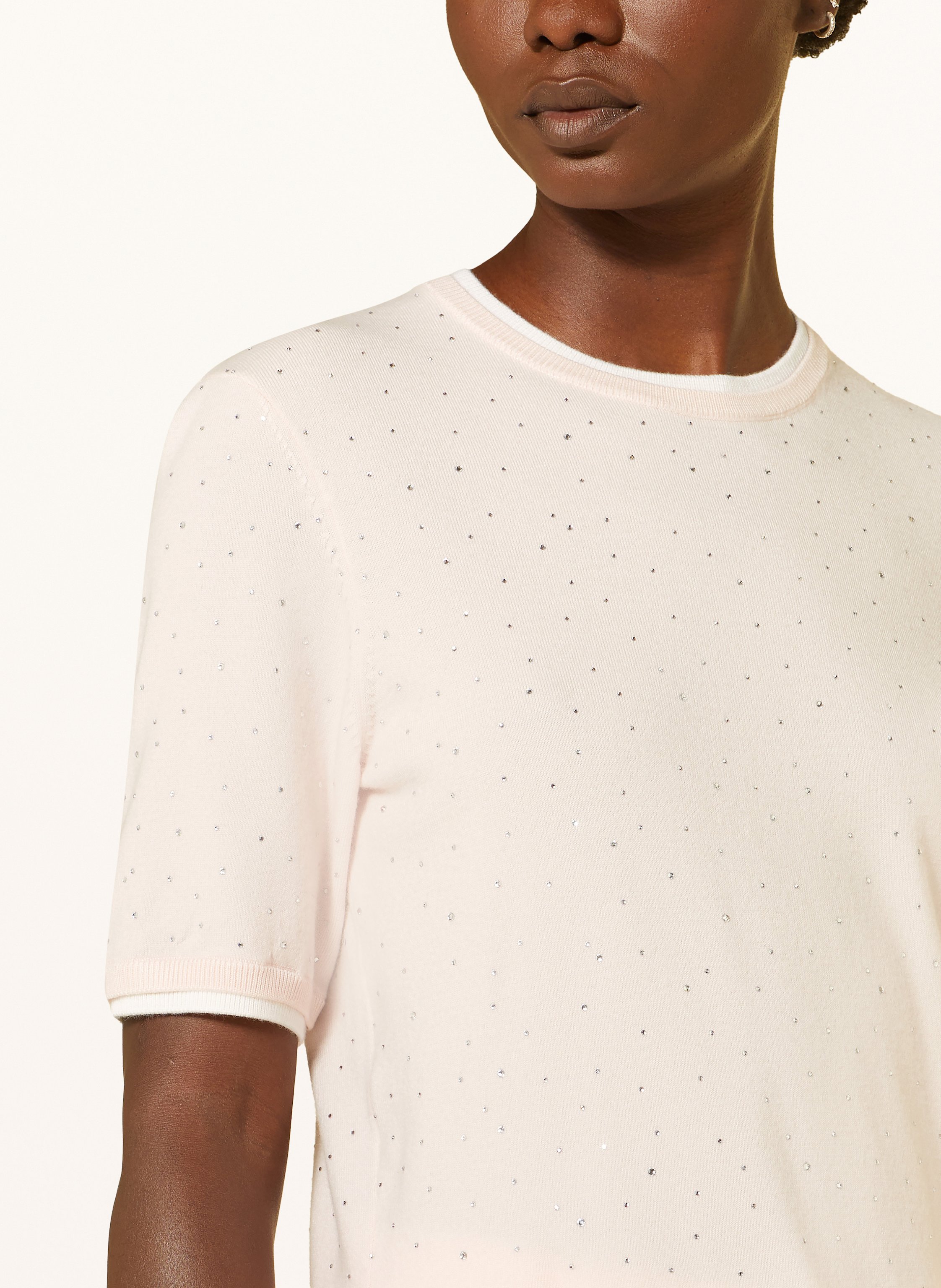 Thumbnail - Maje Strickshirt Mit Schmucksteinen pink
