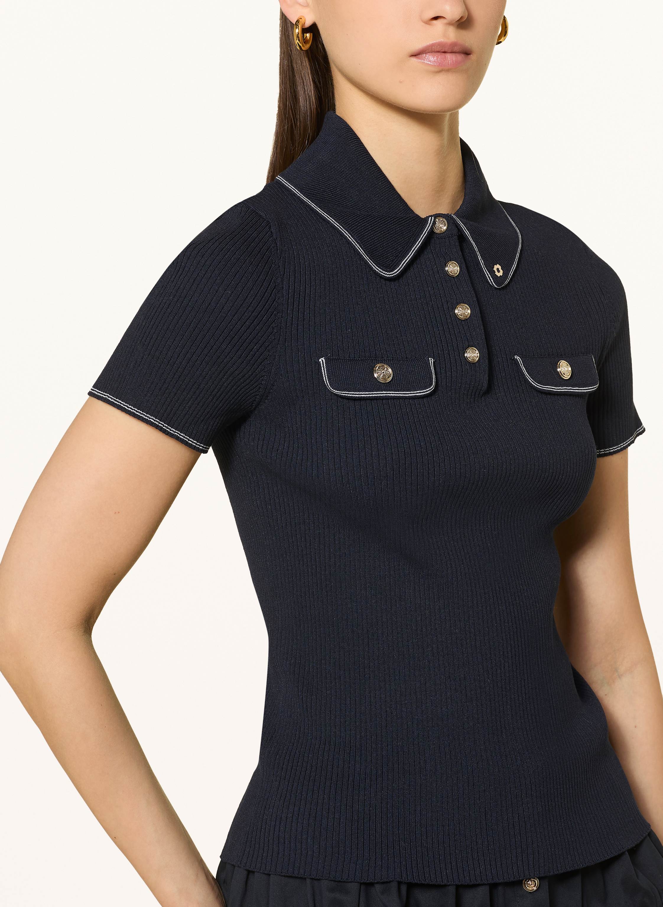 Thumbnail - Maje Strick-Poloshirt blau