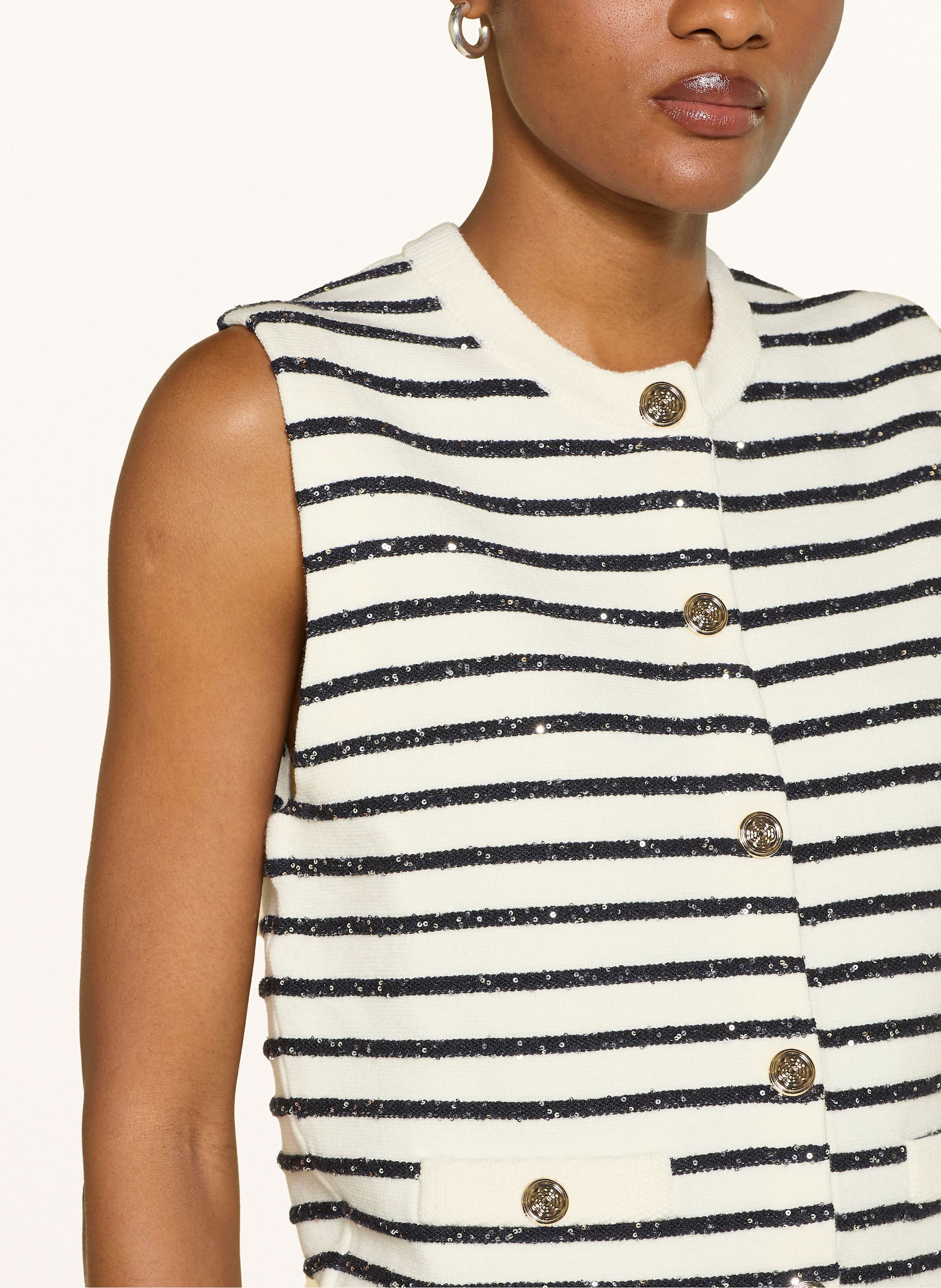 Thumbnail - Maje Strickweste Mit Pailletten weiss