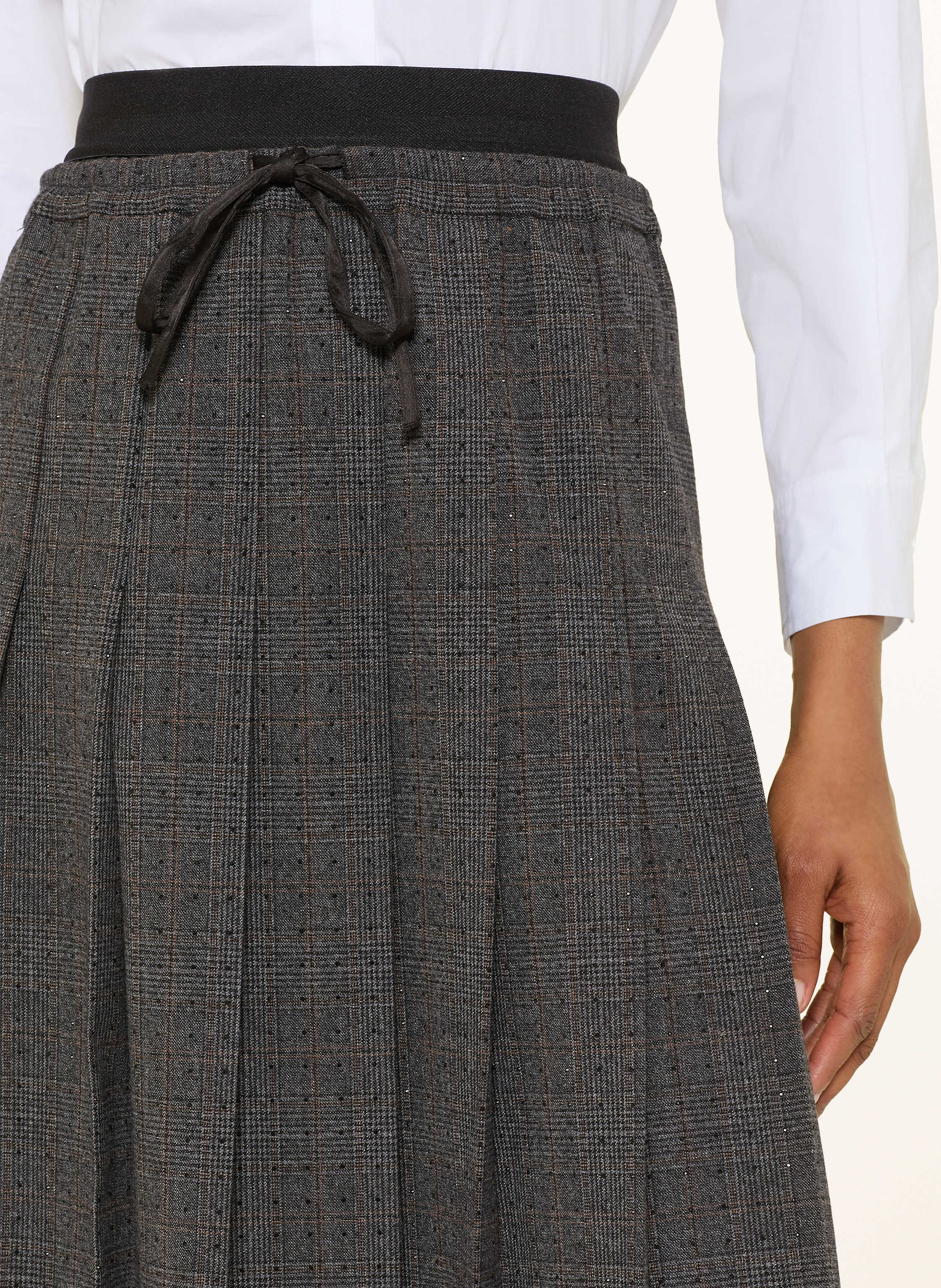 Thumbnail - Sandro Faltenrock Mit Schmucksteinen grau