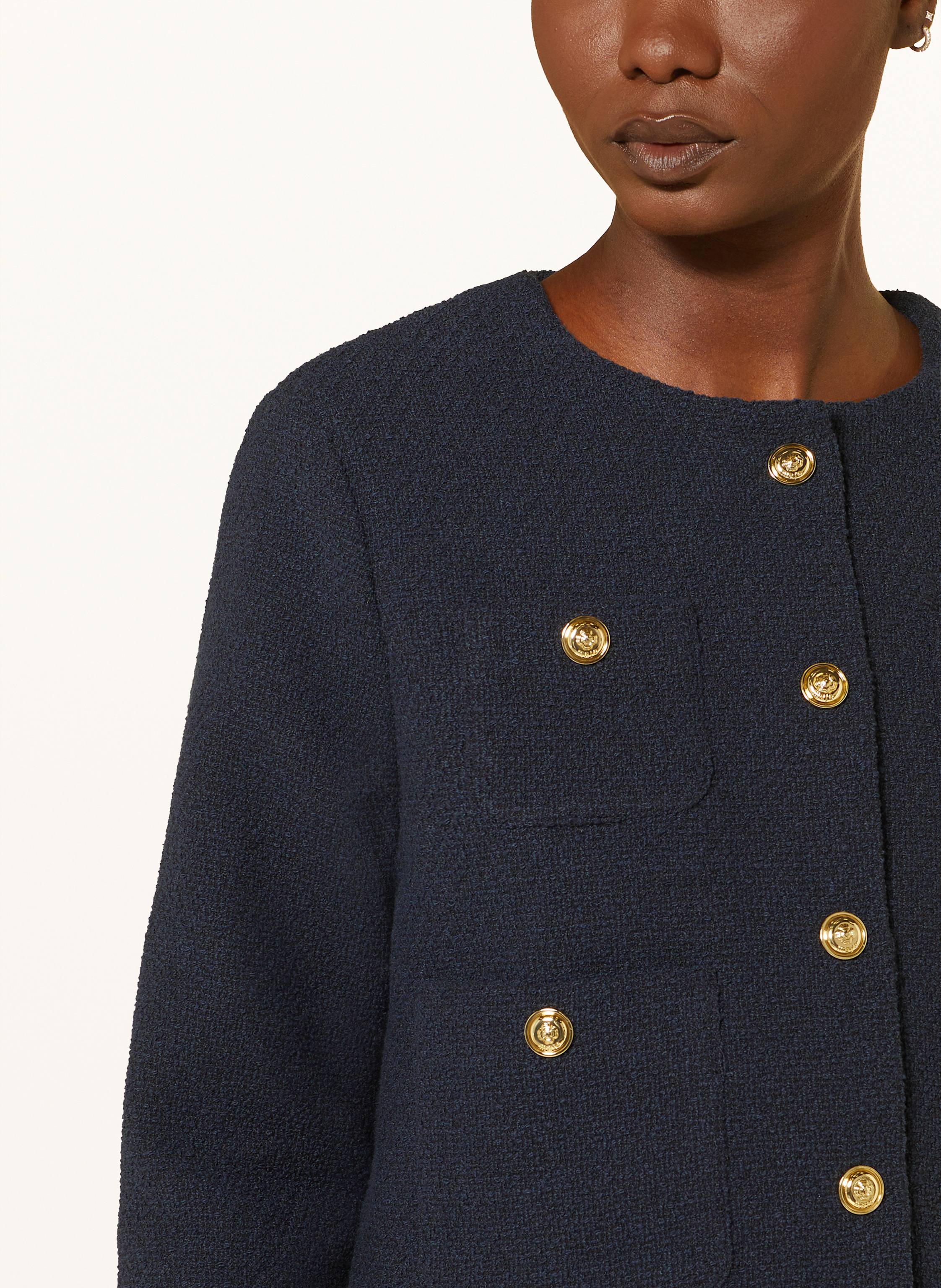 Thumbnail - Maje Kastenjacke Aus Bouclé Mit Abnehmbarem Kragen blau