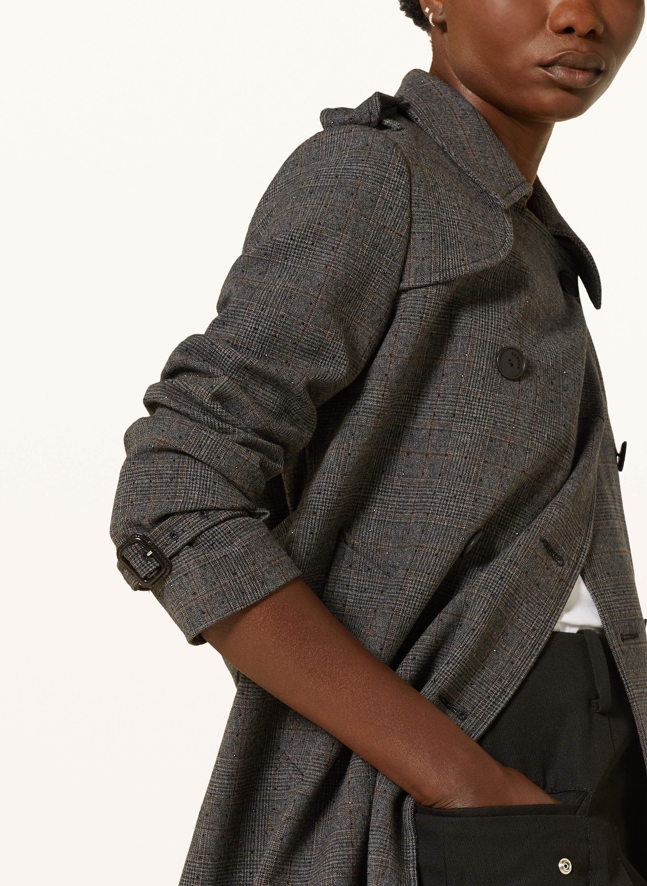 Thumbnail - Sandro Trenchcoat Mit Schmucksteinen grau