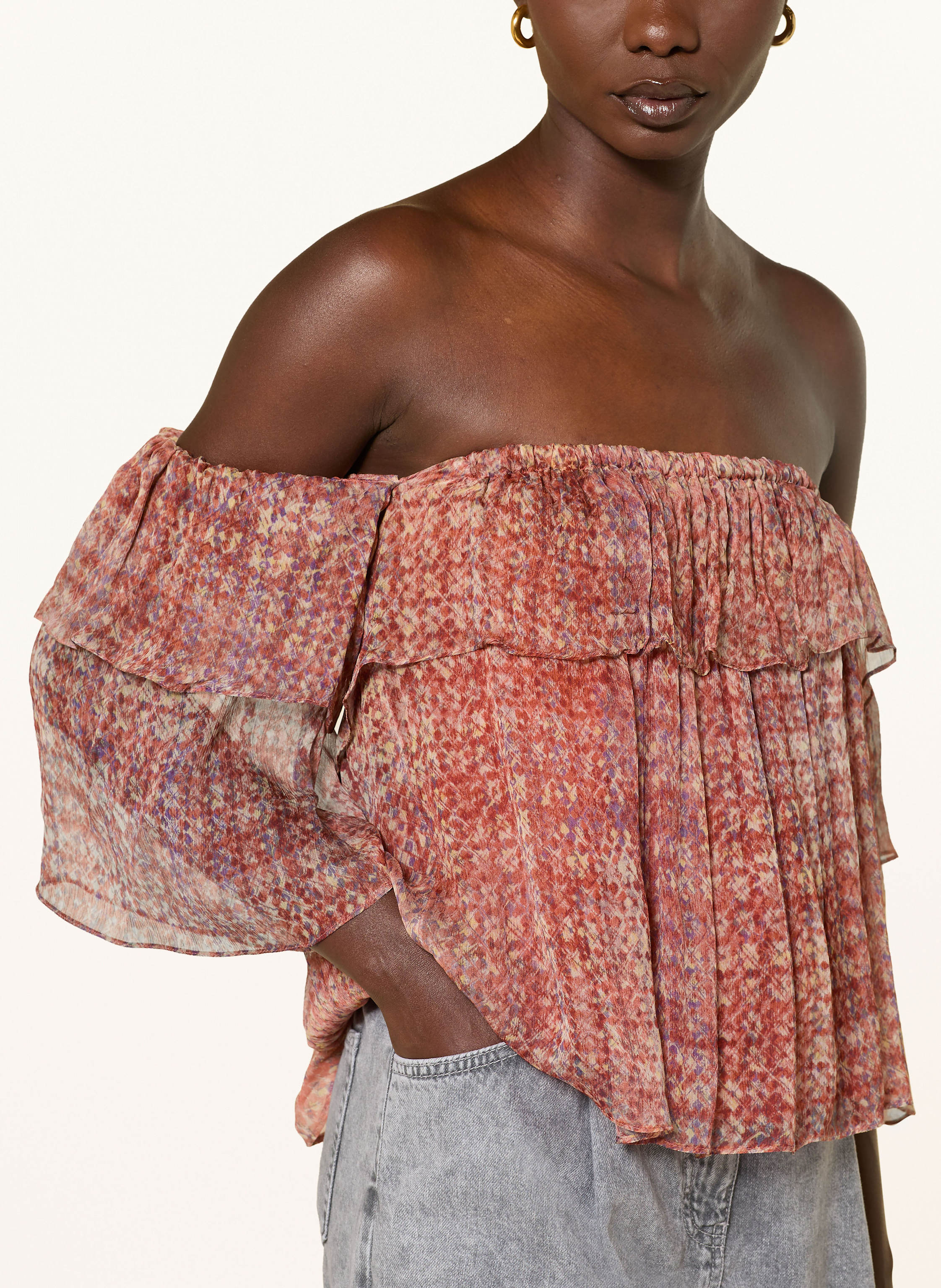Thumbnail - Ba&Sh Off-Shoulder-Top Rush Mit Rüschen pink