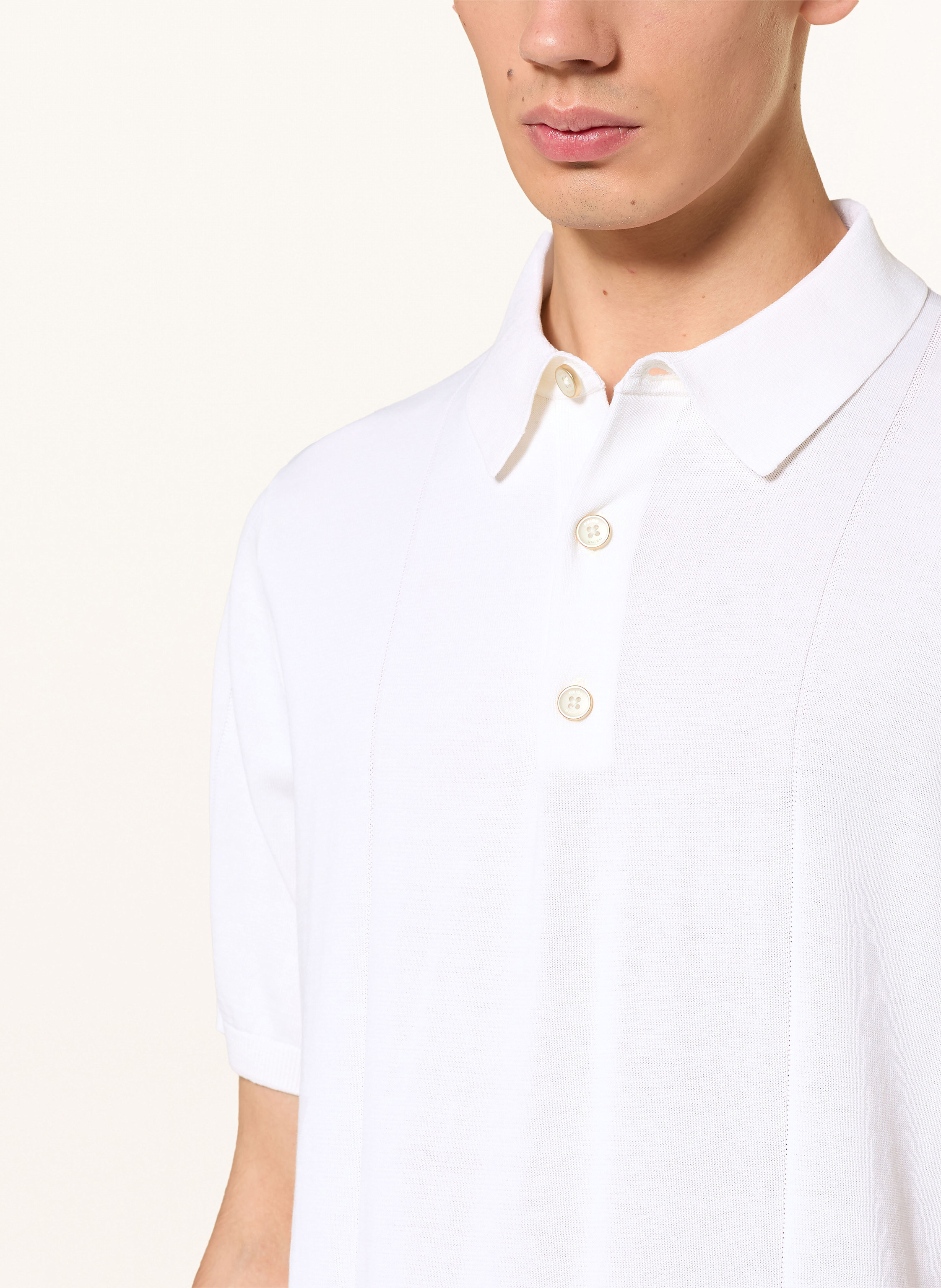 Thumbnail - Reiss Strick-Poloshirt Asher weiss