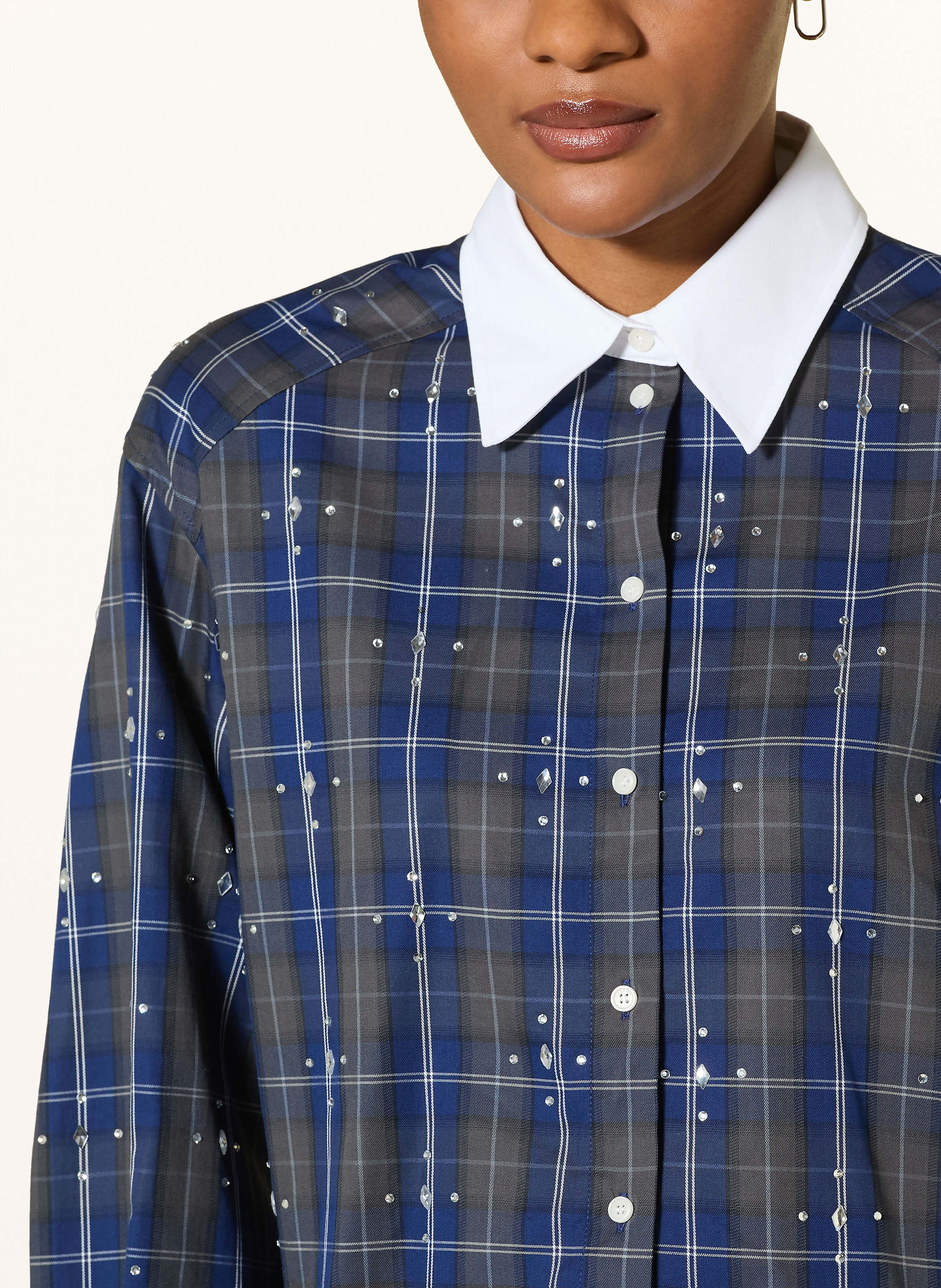 Thumbnail - Sandro Hemdbluse Mit Schmucksteinen blau