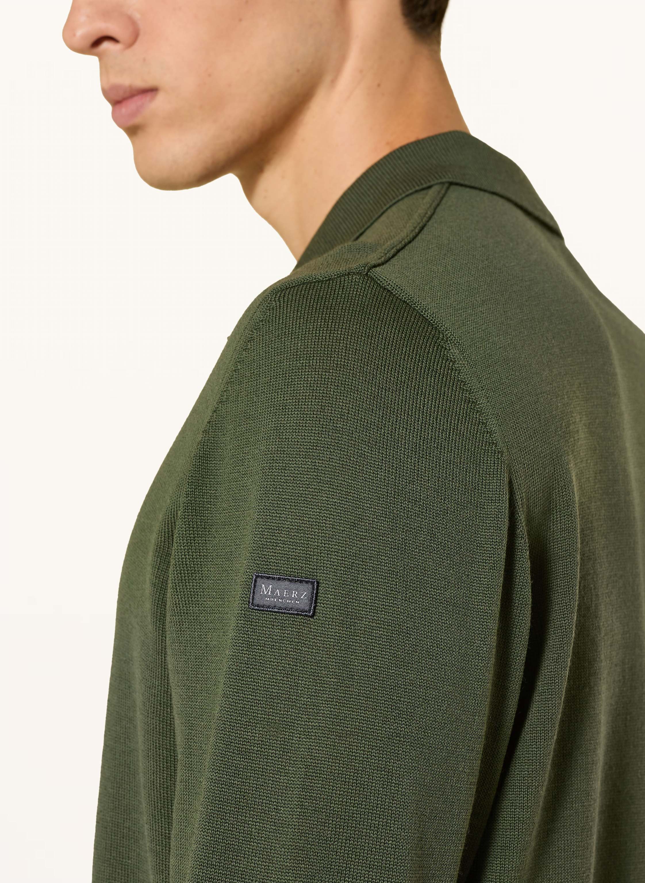 Thumbnail - Maerz Muenchen Strick-Poloshirt gruen