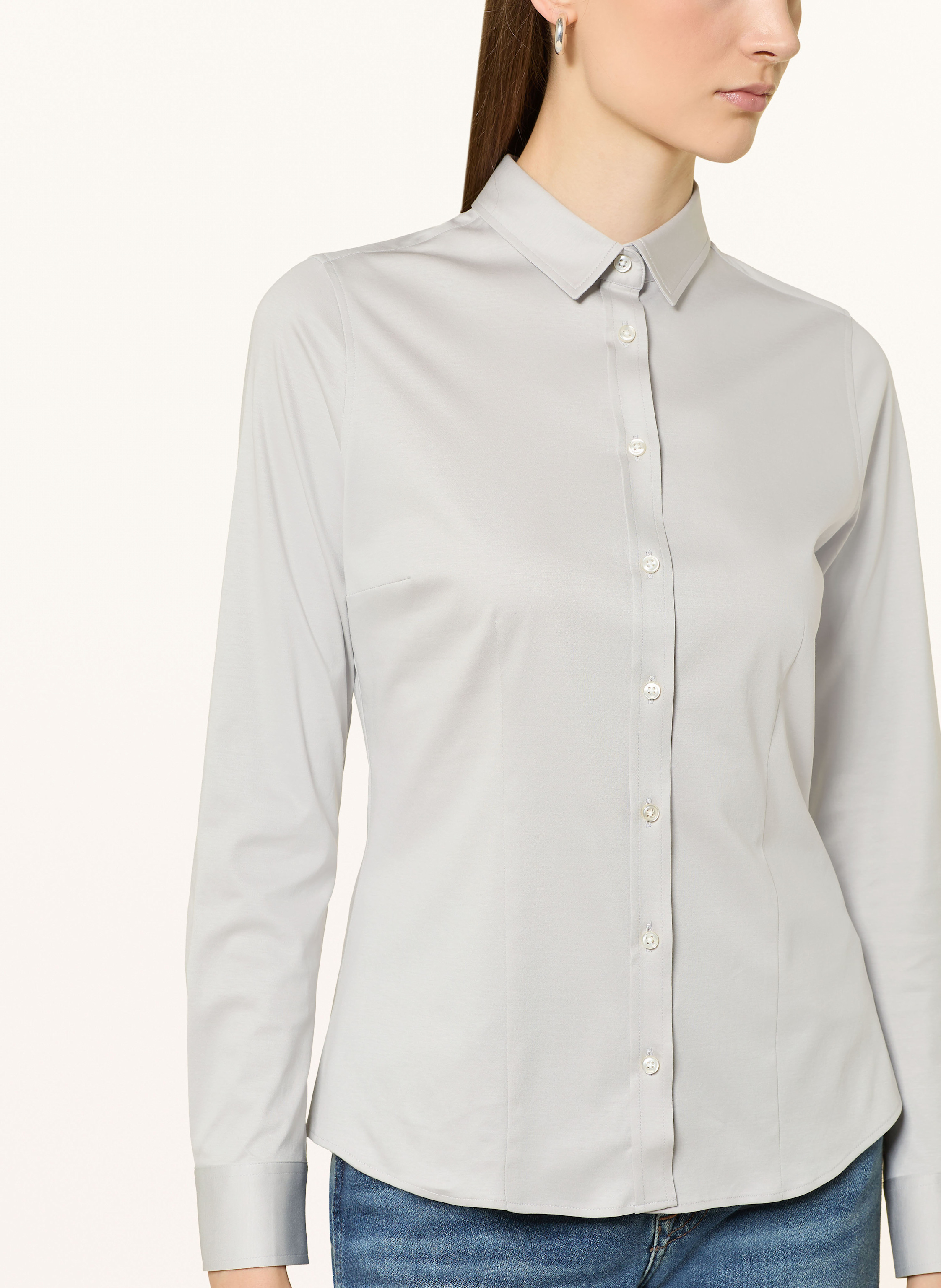 Thumbnail - Soluzione Hemdbluse Aus Jersey grau