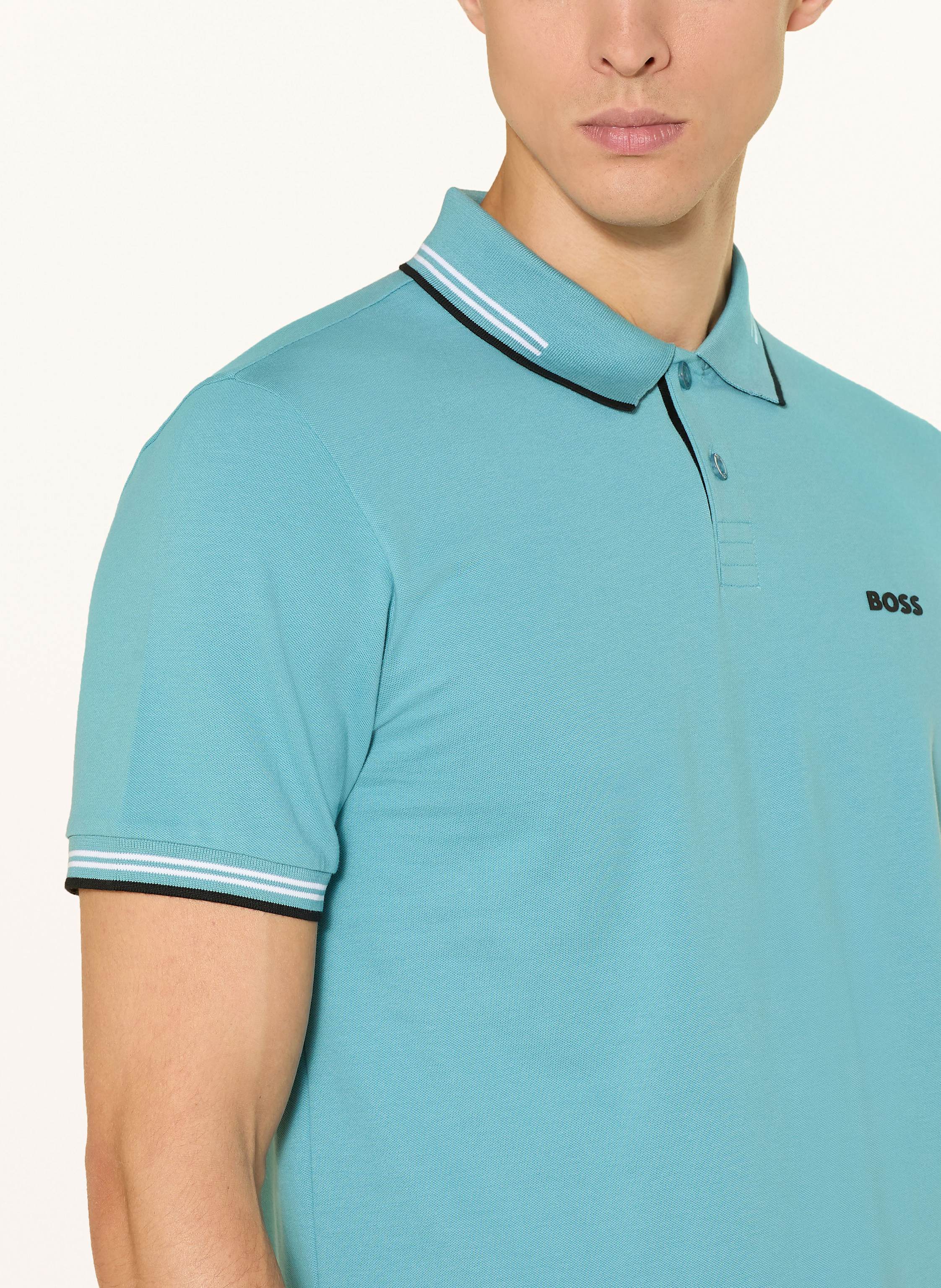 Thumbnail - Boss Piqué-Poloshirt Paul Slim Fit blau