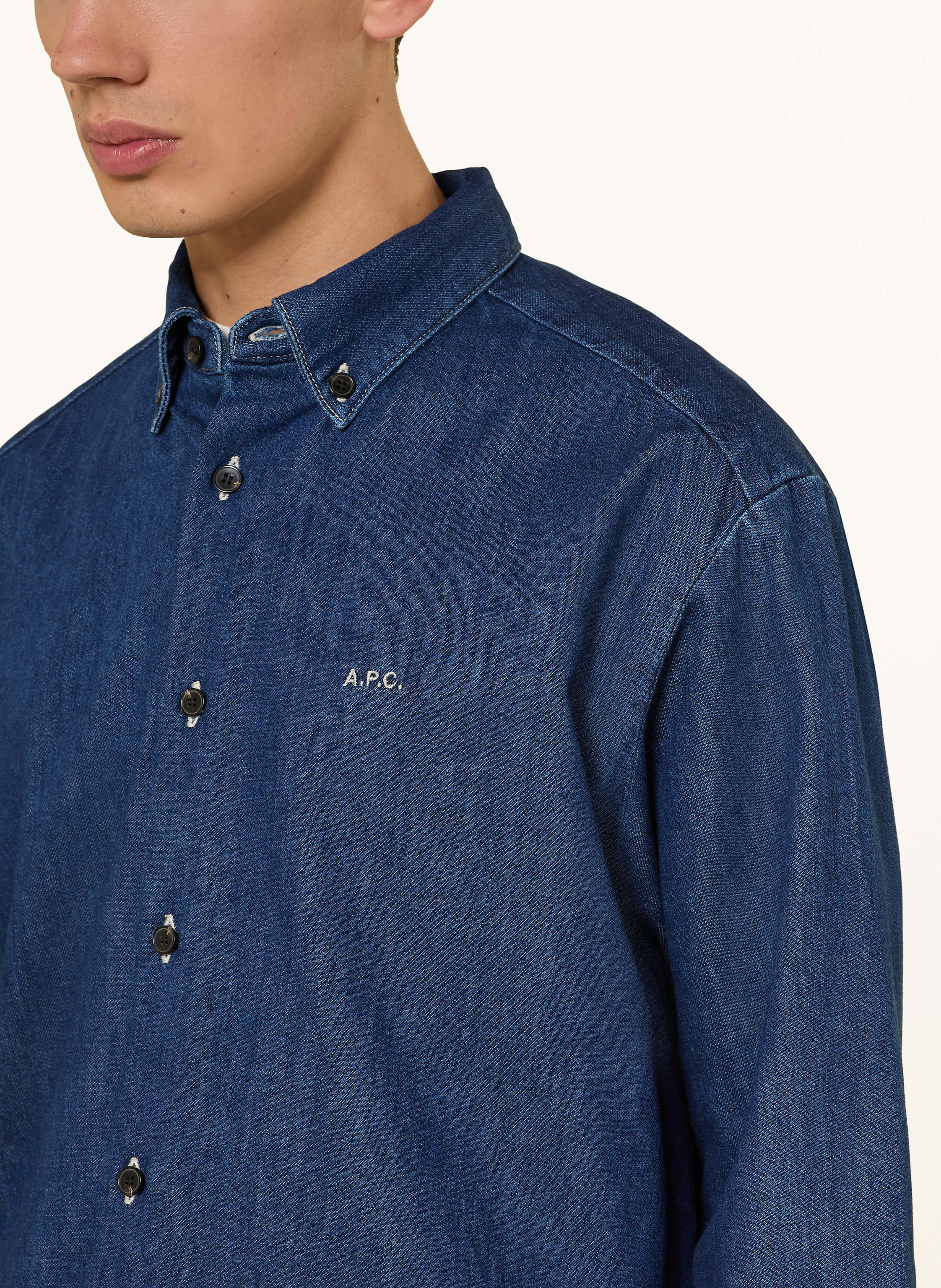 Thumbnail - A.P.C. Jeanshemd Matthias Relax Fit blau