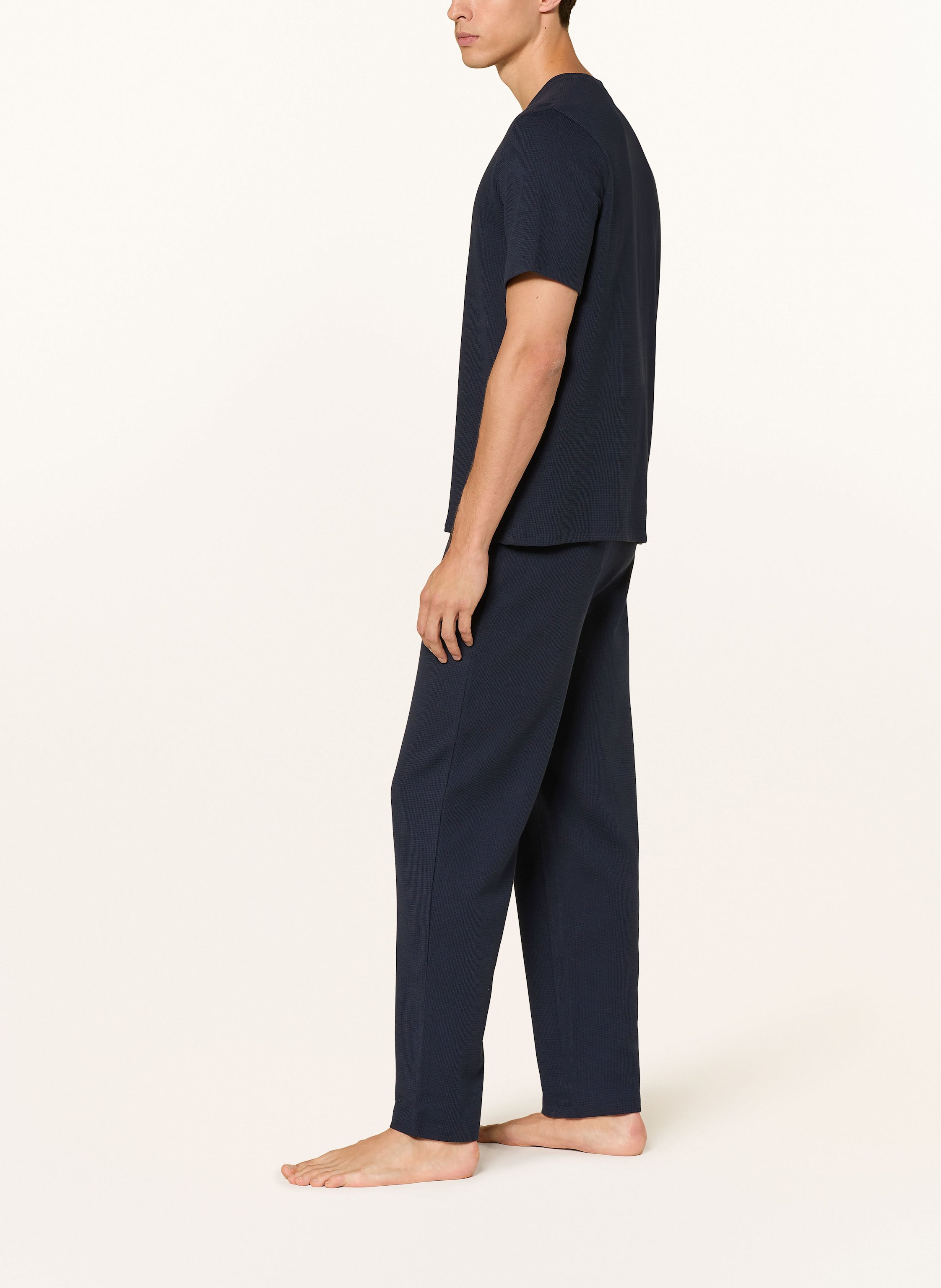 Thumbnail - Boss Schlafhose Waffle blau