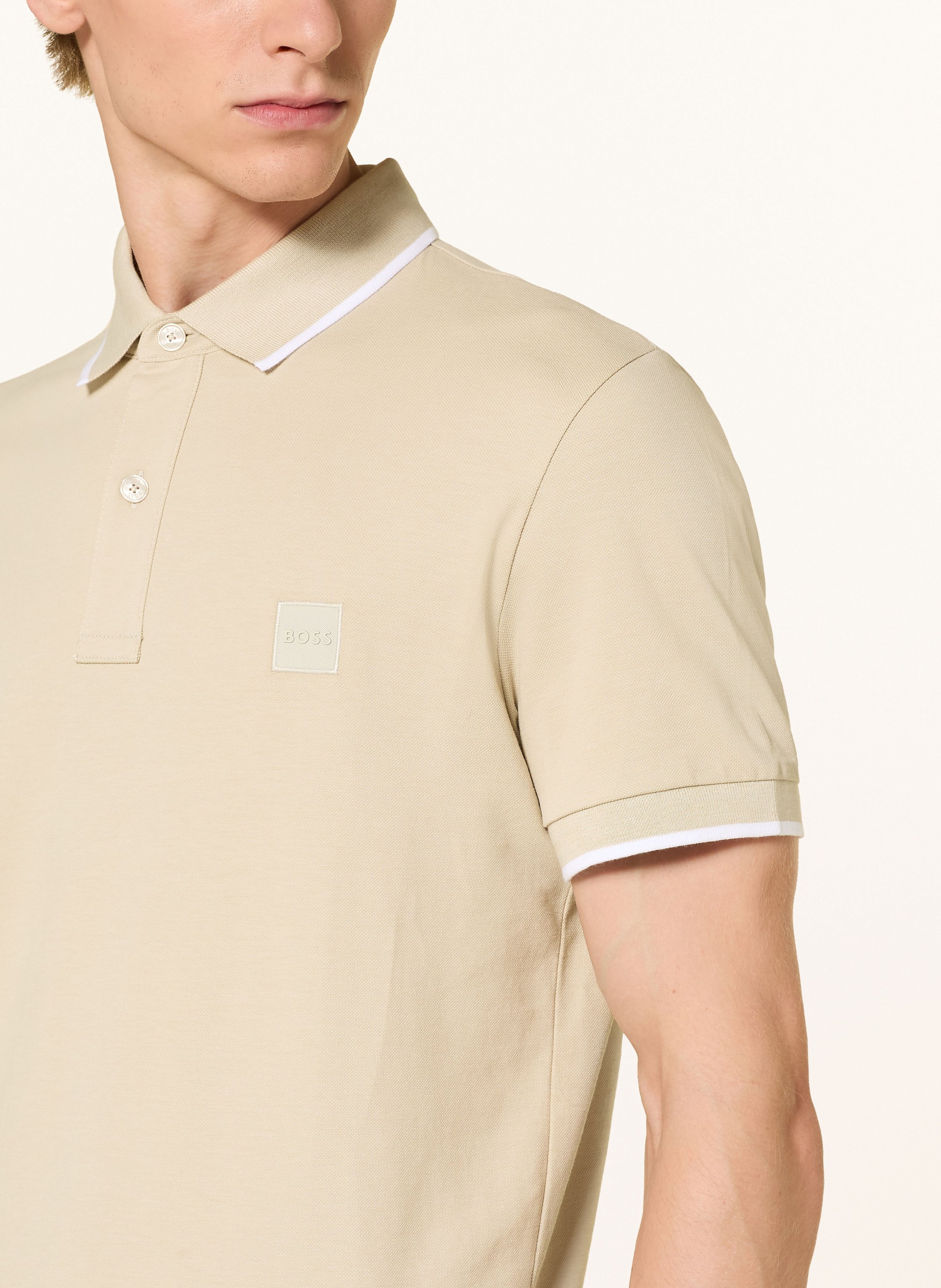 Thumbnail - Boss Piqué-Poloshirt Passertip beige
