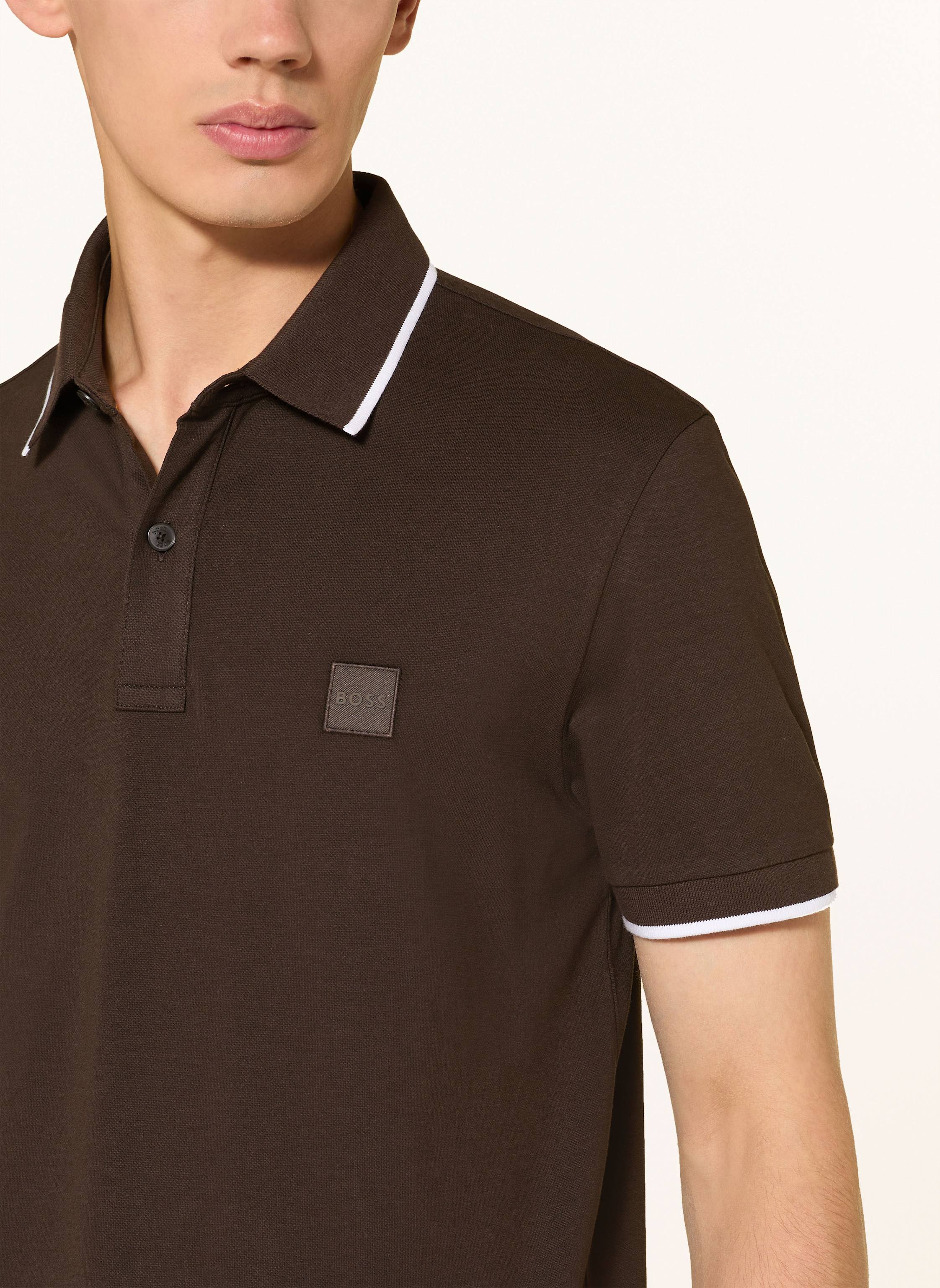 Thumbnail - Boss Piqué-Poloshirt Passertip braun