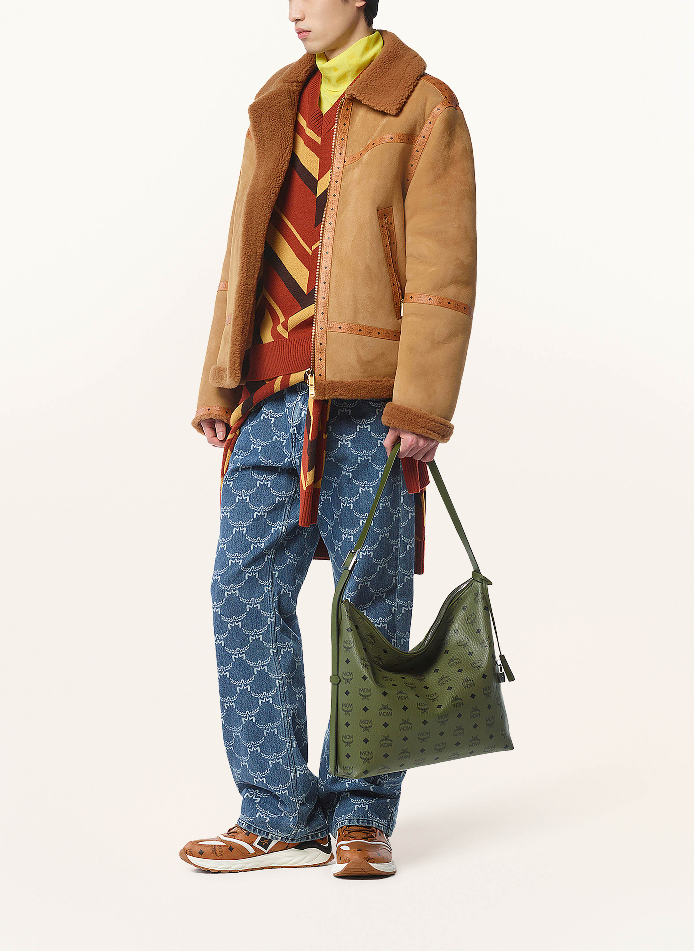 Thumbnail - Mcm Beuteltasche Aren Visetos Large gruen