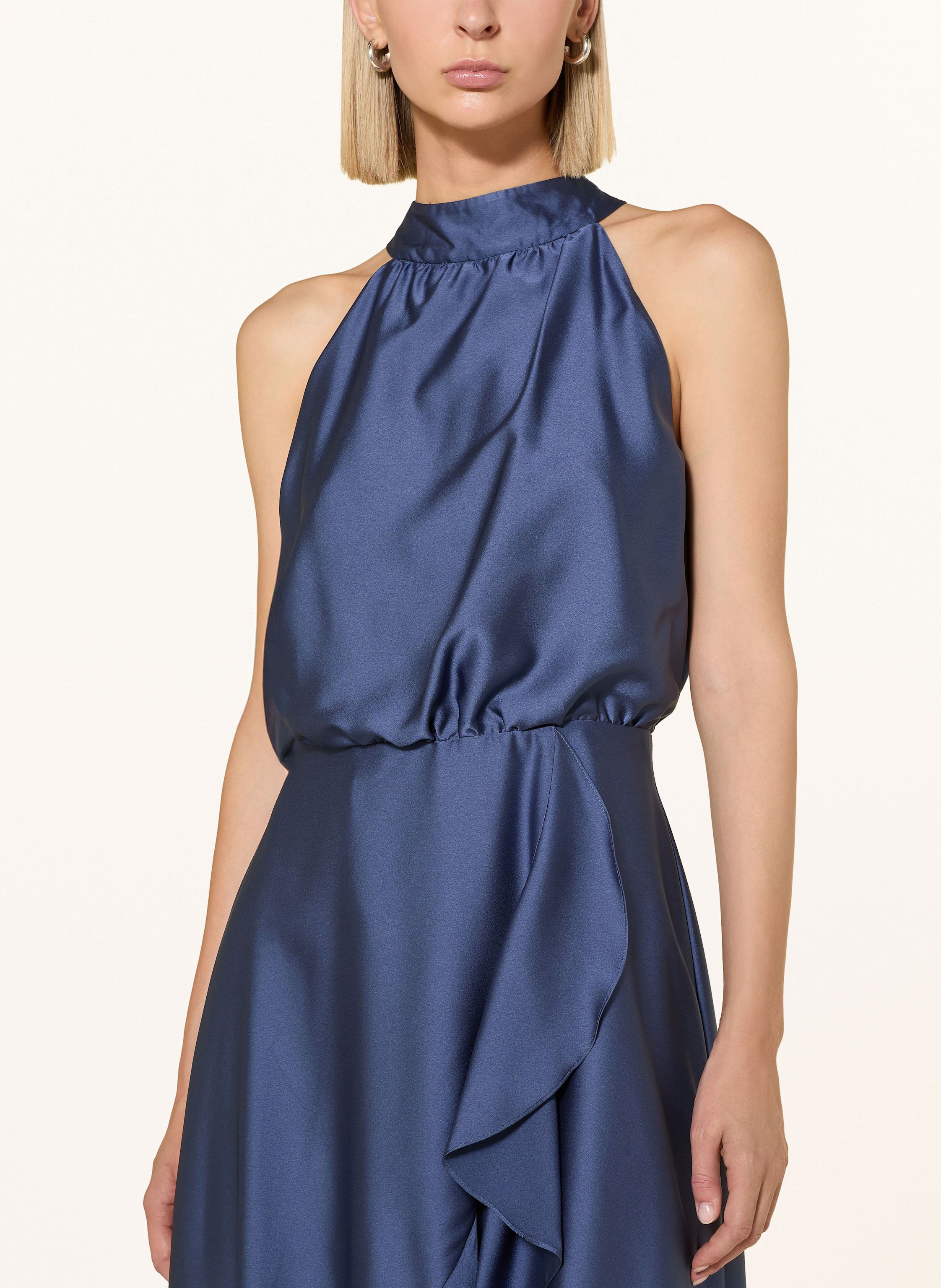 Thumbnail - Swing Cocktailkleid Aus Satin Mit Volants blau