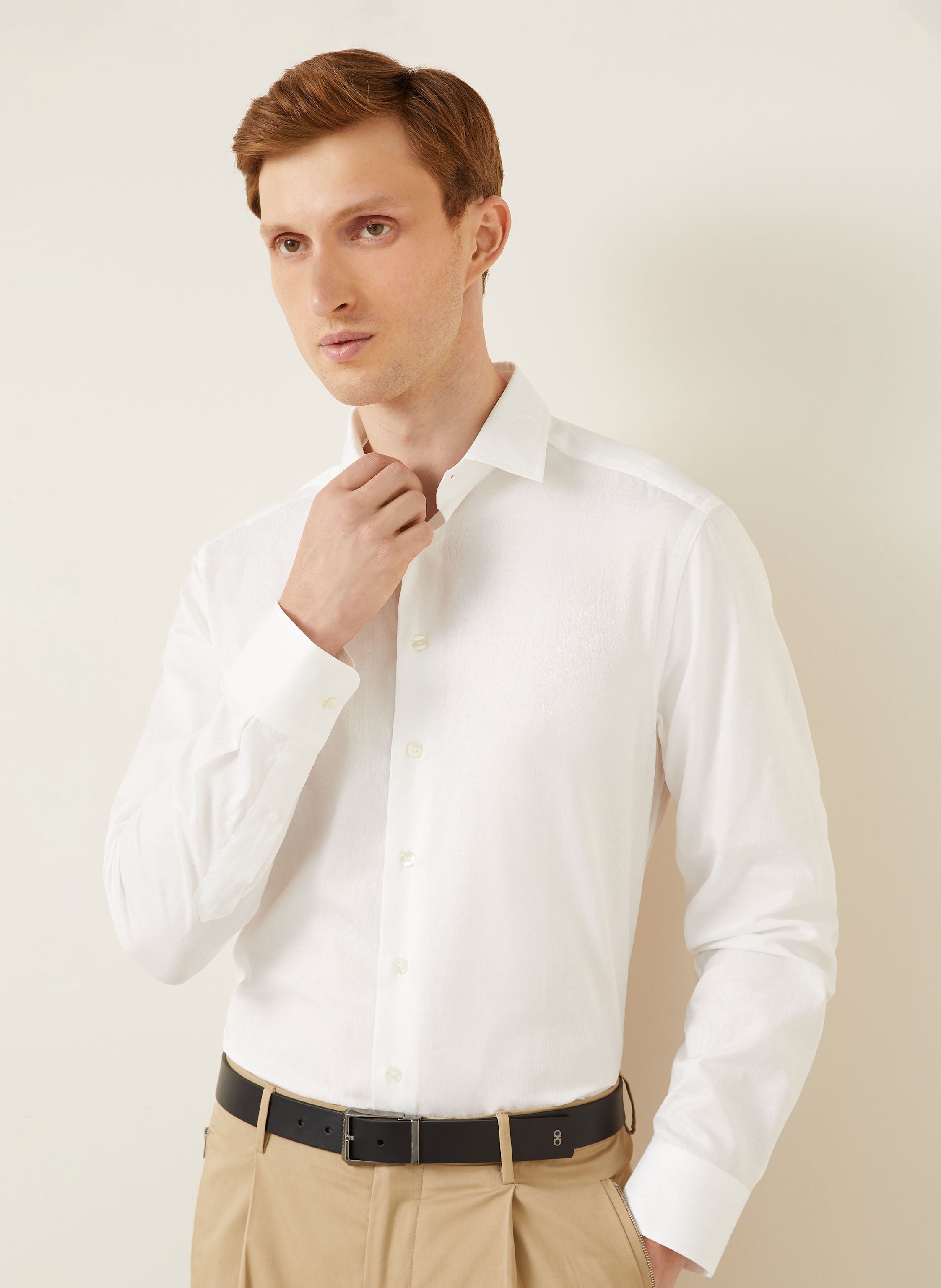 Thumbnail - Etro Brokat-Hemd Slim Fit weiss