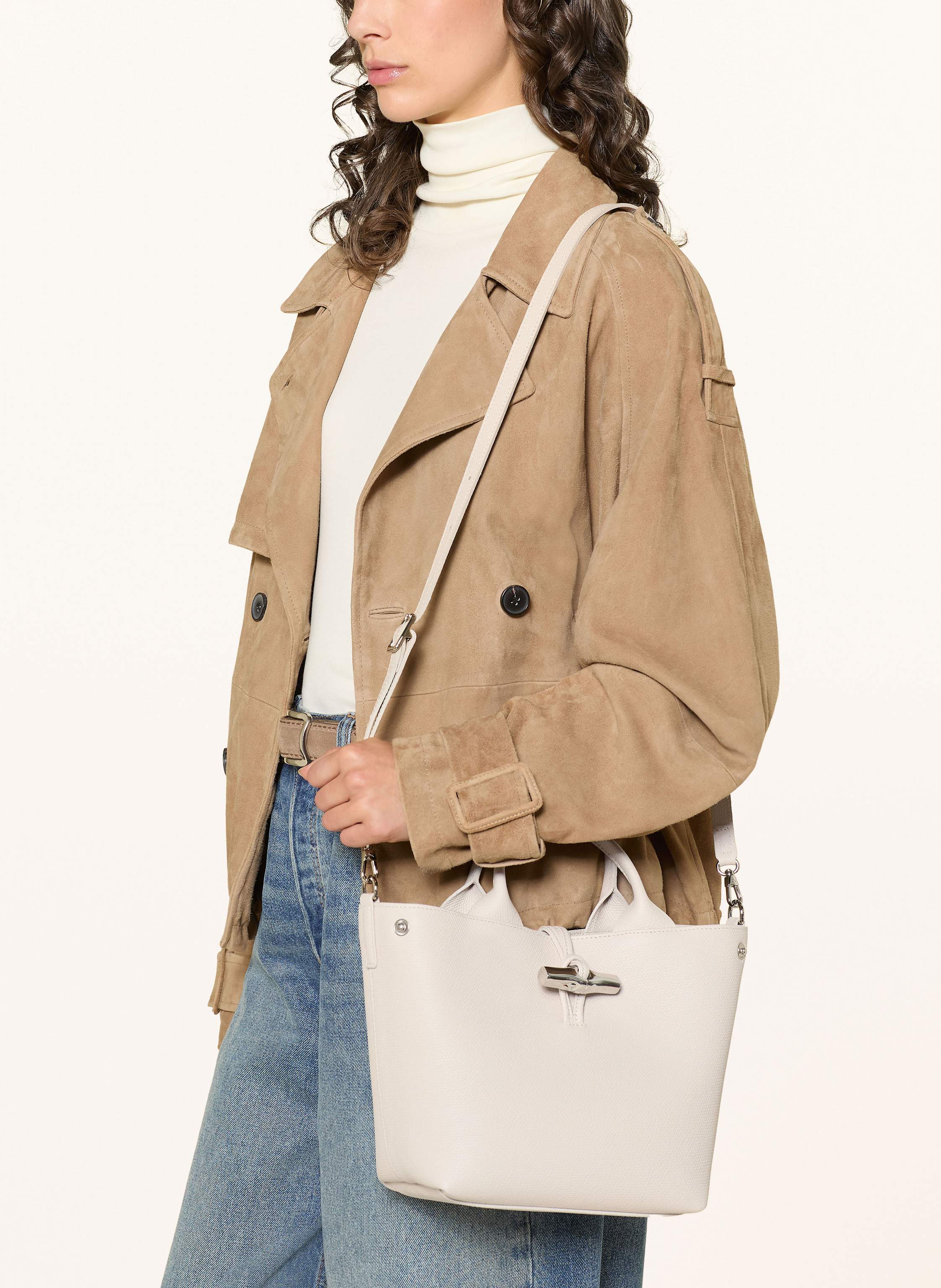 Thumbnail - Longchamp Umhängetasche Le Roseau Small weiss