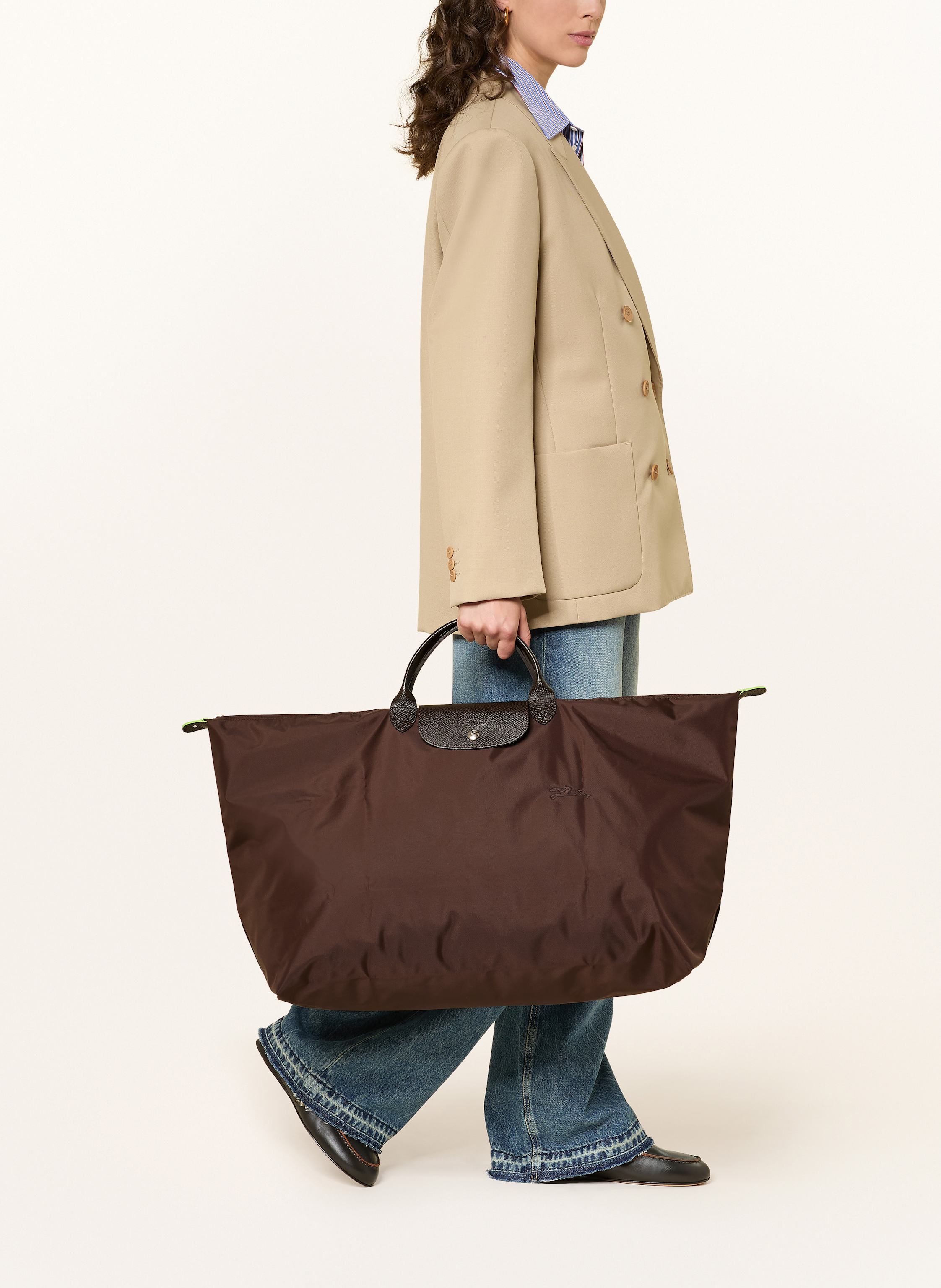 Thumbnail - Longchamp Weekender Le Pliage M braun