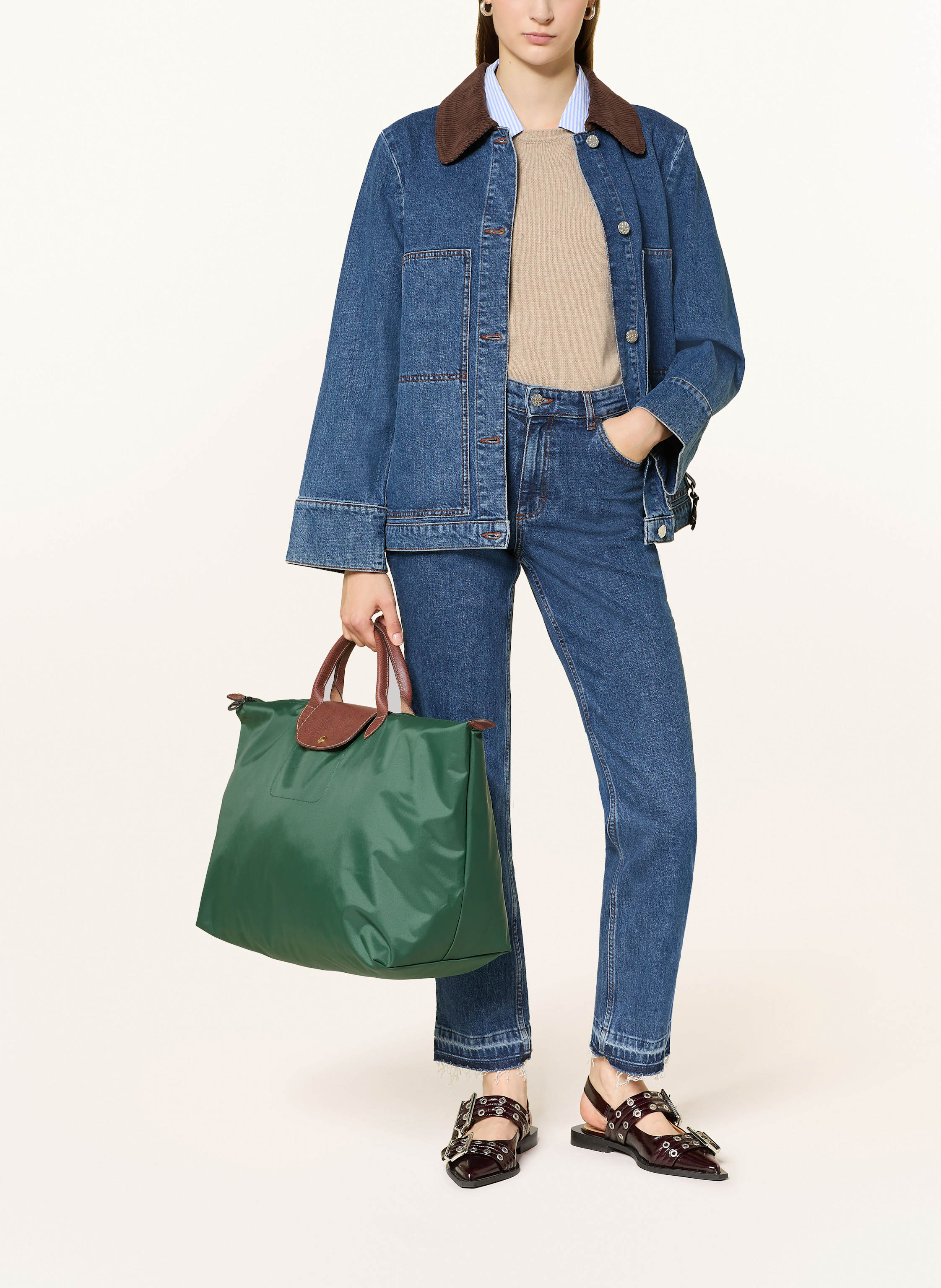 Thumbnail - Longchamp Shopper Le Pliage Large gruen