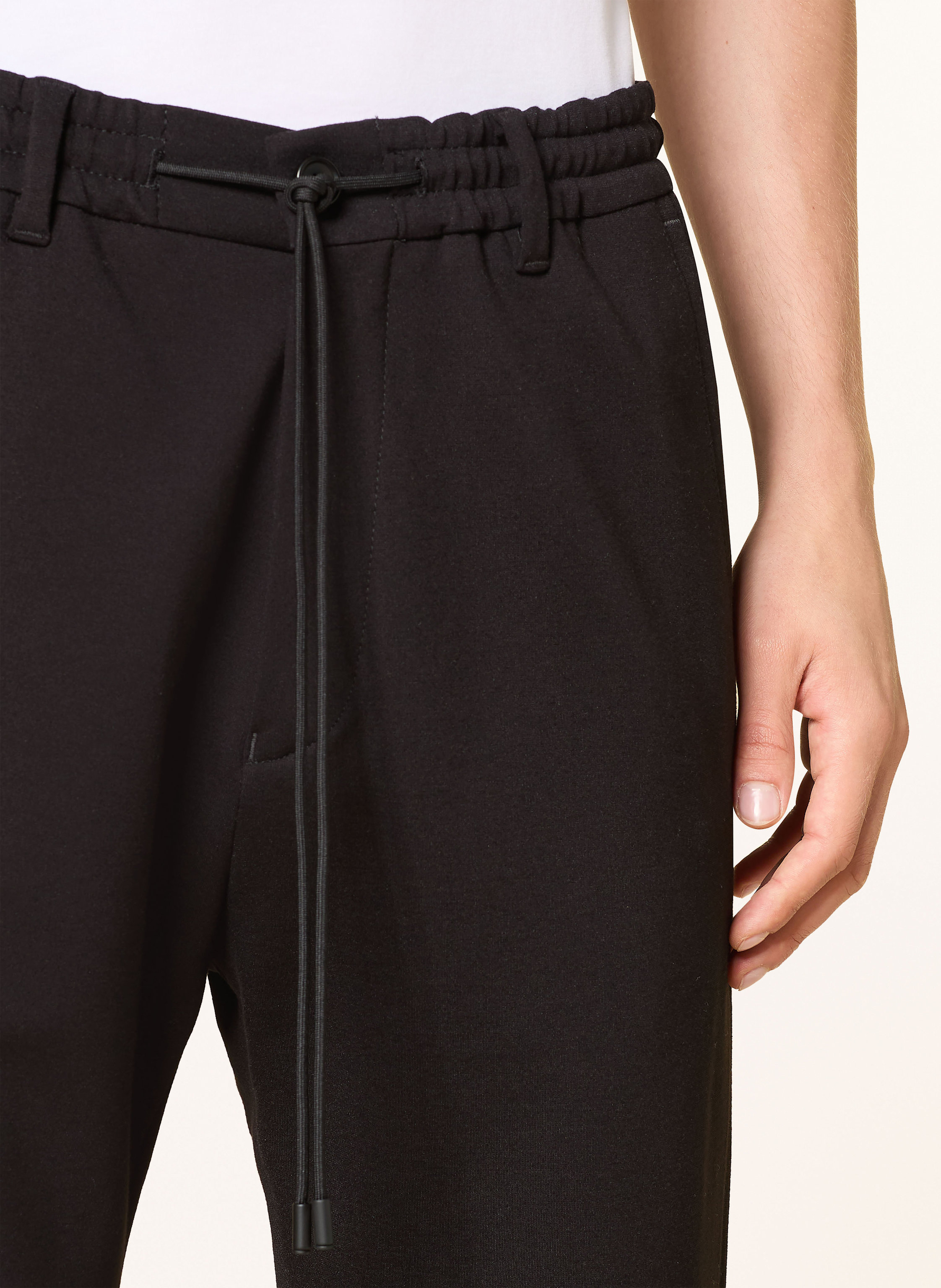 Thumbnail - Drykorn Jerseyhose Deger Im Jogging-Stil Slim Fit schwarz