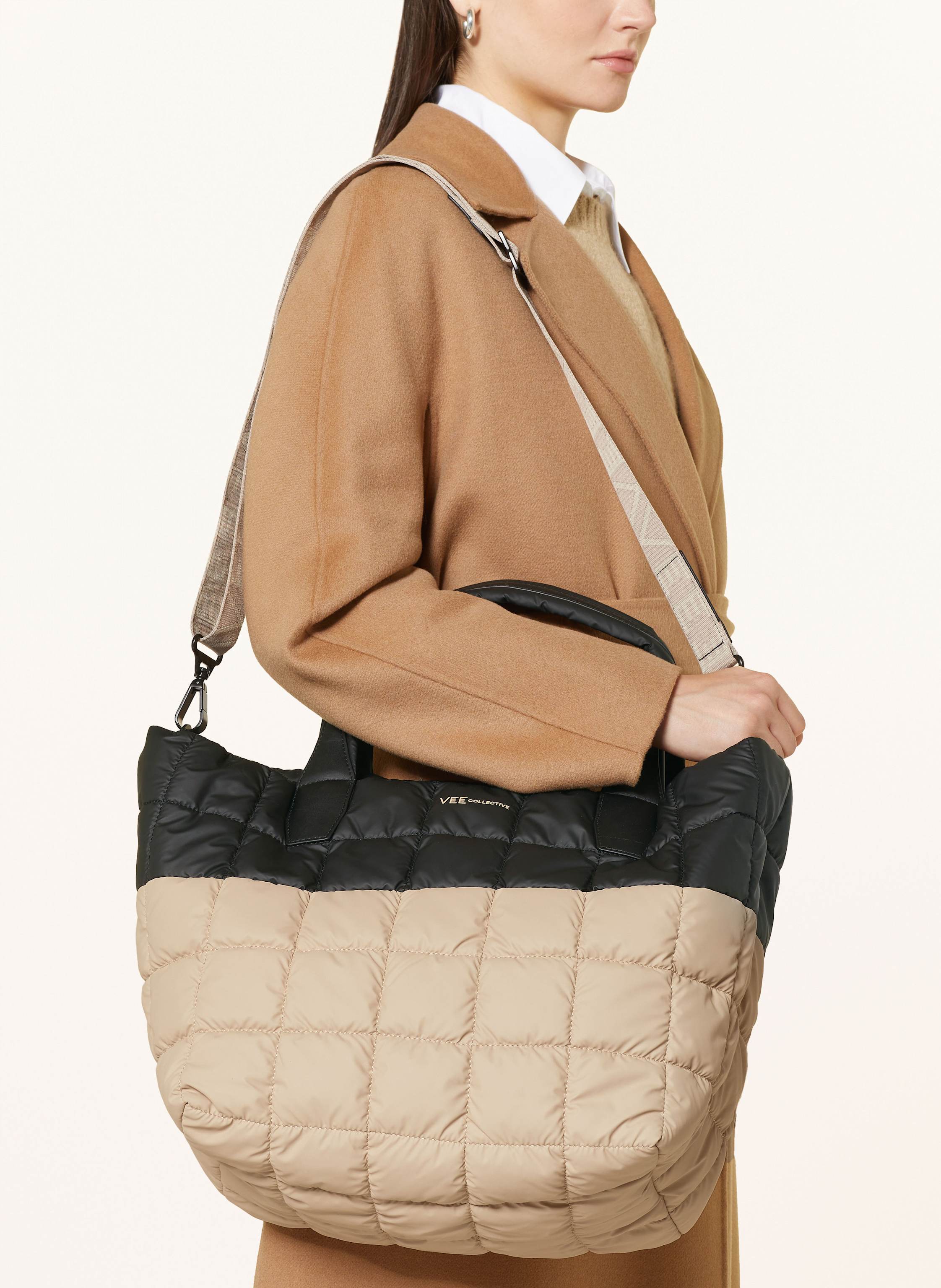 Thumbnail - Vee Collective Shopper Porter Tote Medium beige