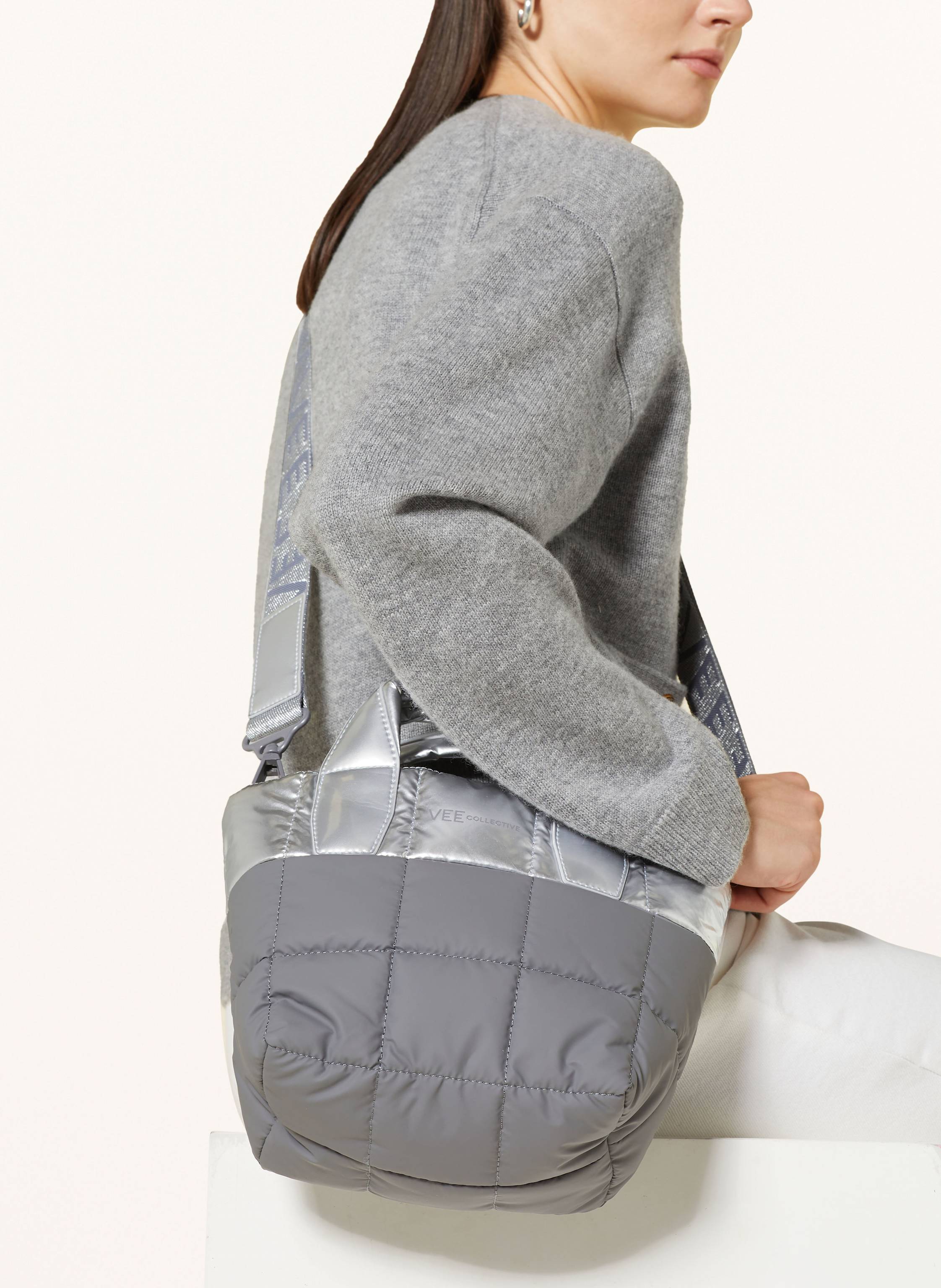 Thumbnail - Vee Collective Handtasche Porter Mini Tote Mit Pouch grau