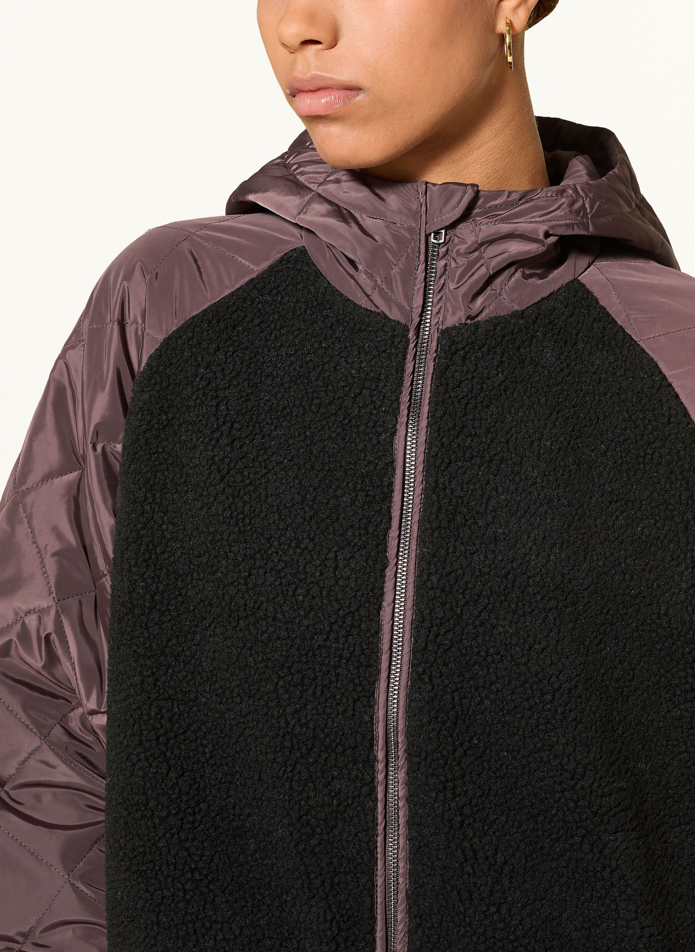 Thumbnail - Msch Copenhagen Steppmantel Mschadelyn Kiara Im Materialmix schwarz