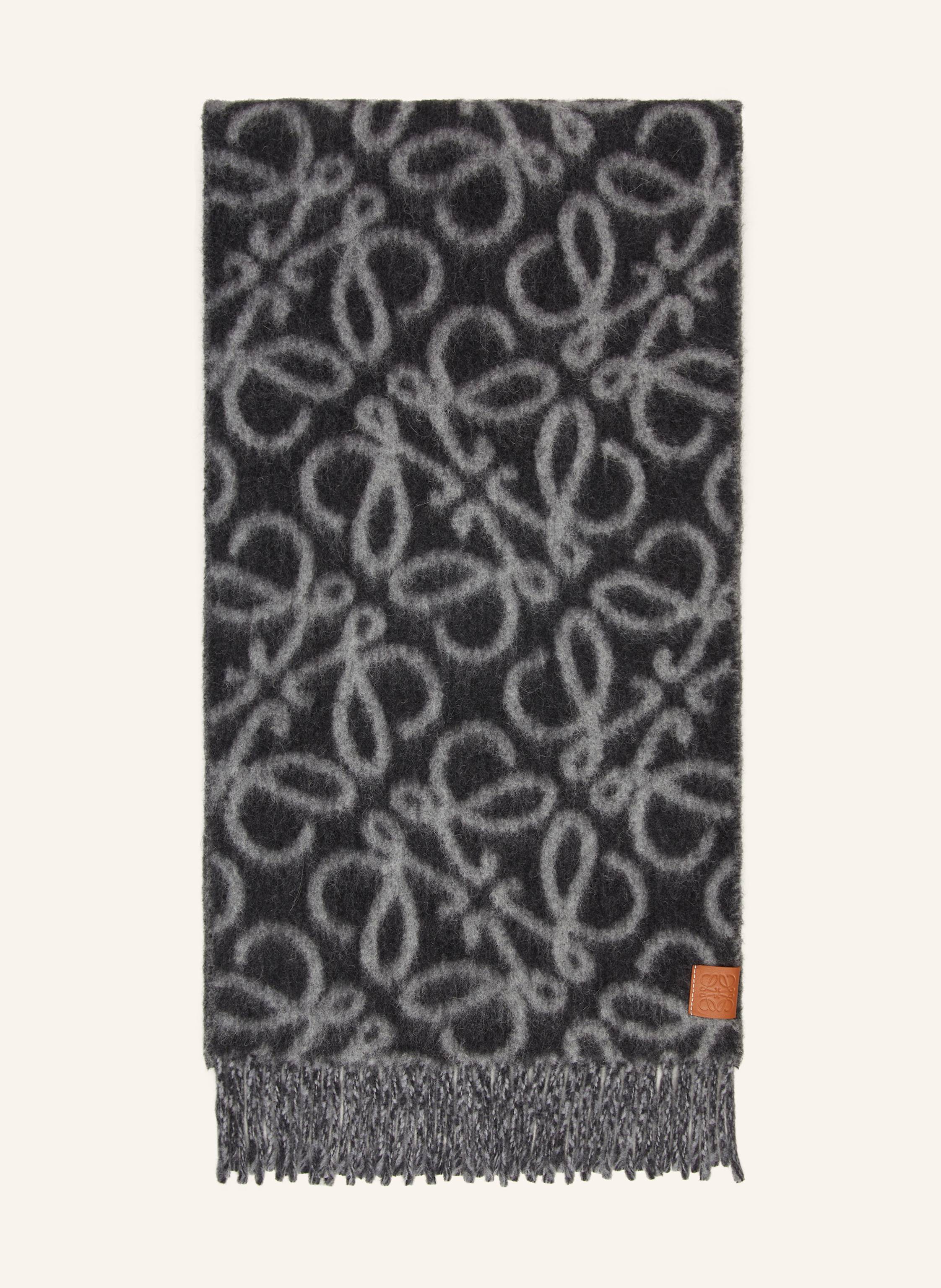 Loewe Loewe Schal Anagram Mit Alpaka schwarz in DUNKELGRAU / HELLGRAU