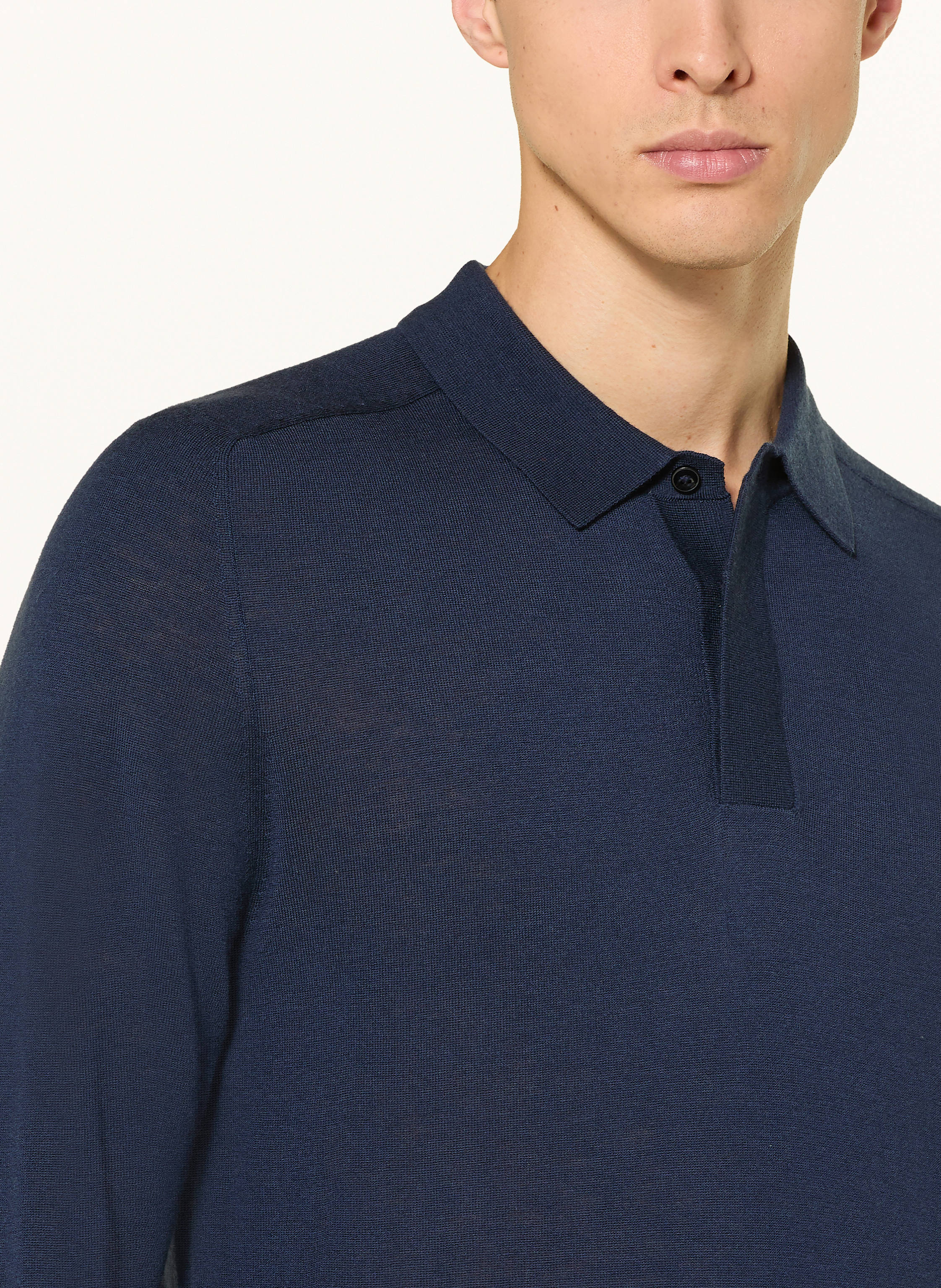 Thumbnail - Olymp Signature Strick-Poloshirt Tailored Fit blau