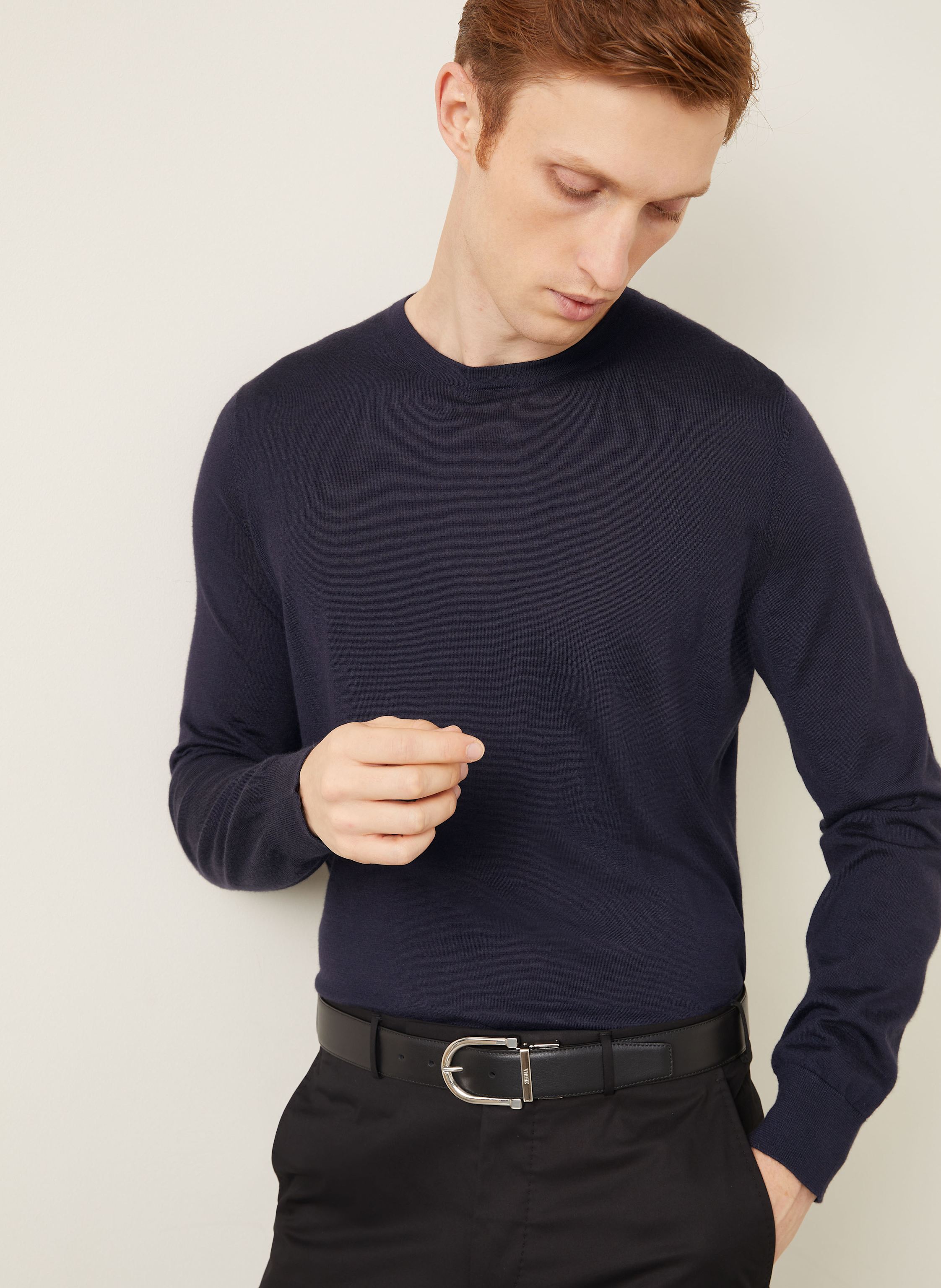 Thumbnail - Zegna Cashmere-Pullover Mit Seide blau