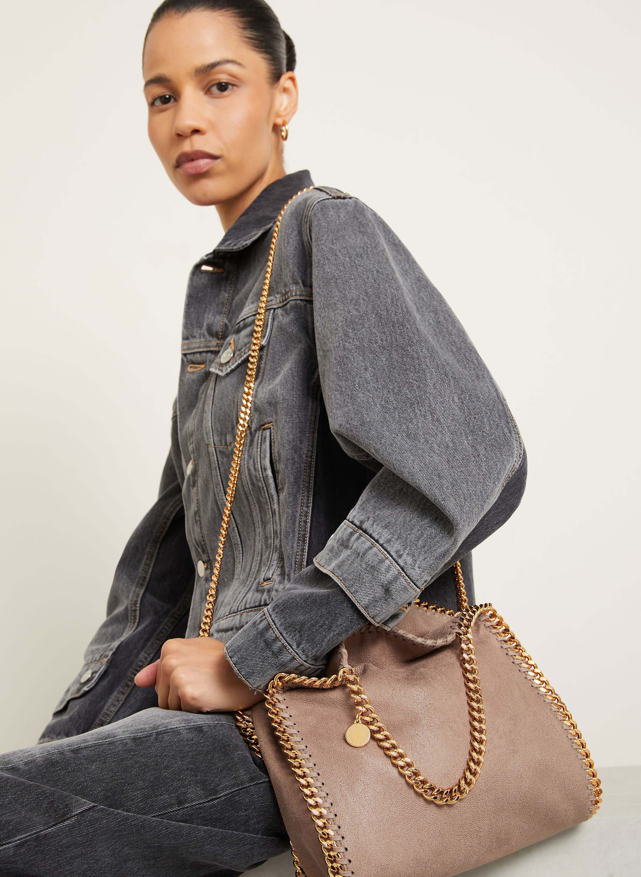 Thumbnail - Stella Mccartney Shopper Falabella beige