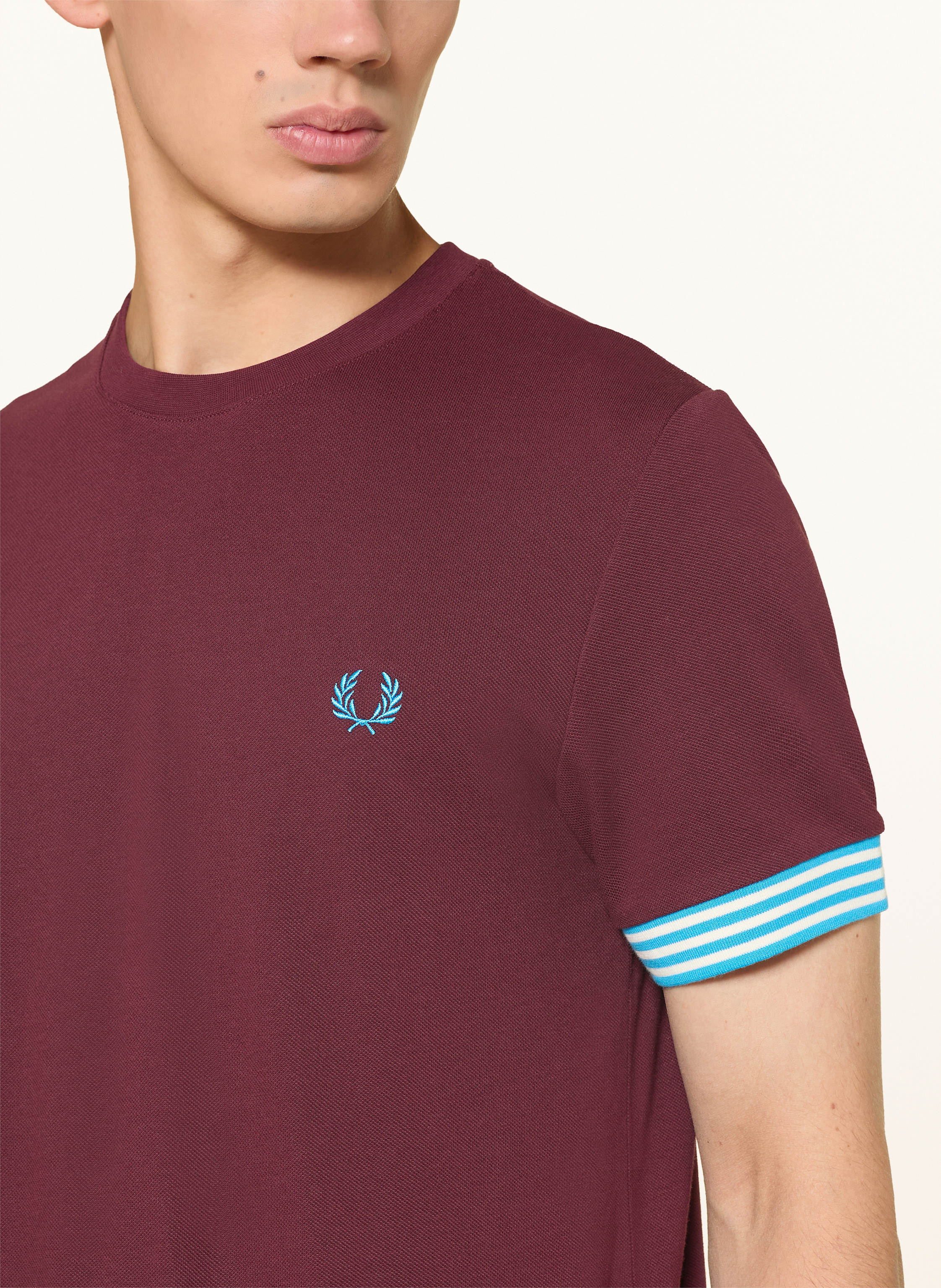 Thumbnail - Fred Perry T-Shirt Aus Piqué rot