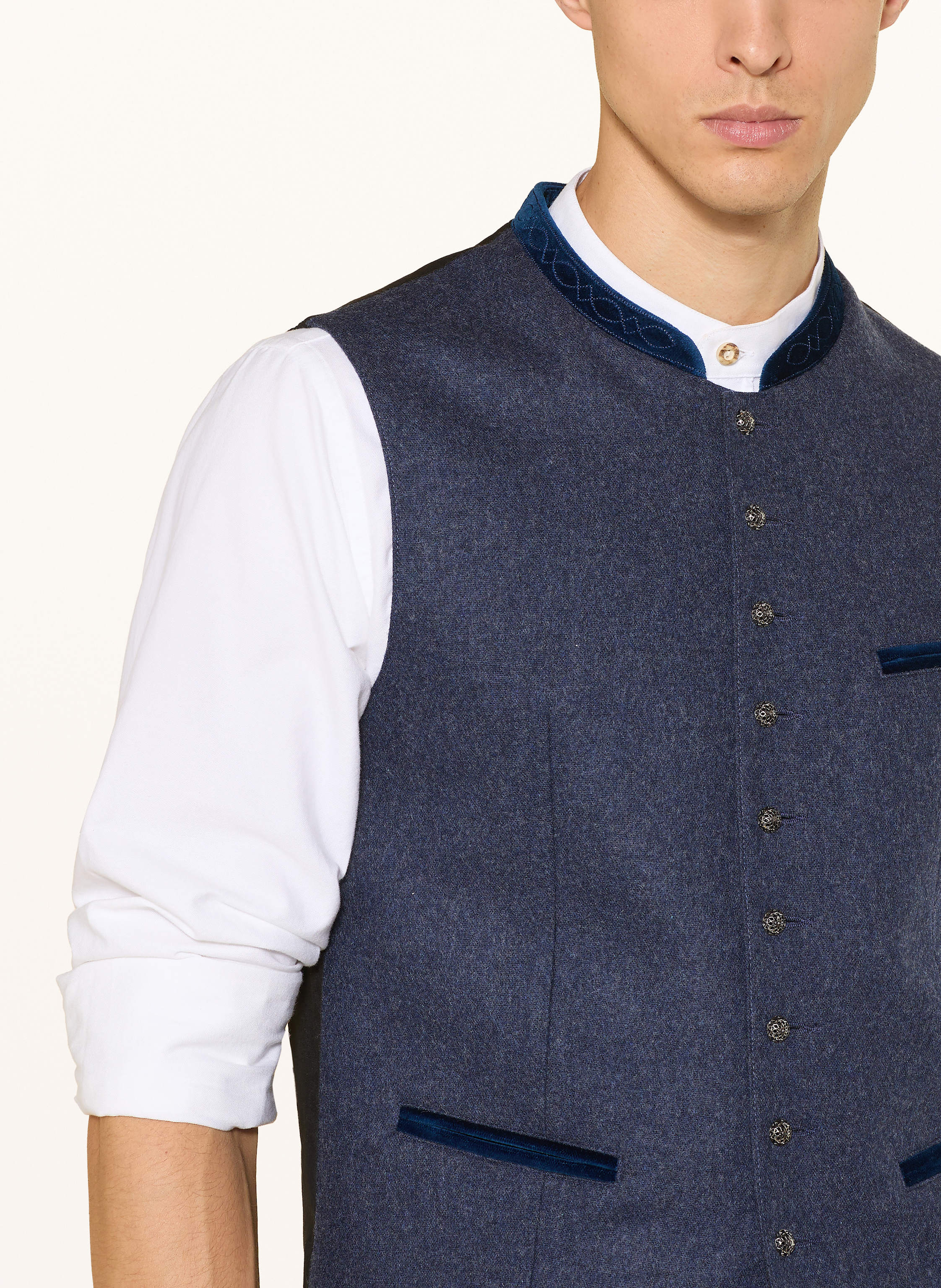 Thumbnail - Hammerschmid Trachtenweste Manuel Extra Slim Fit blau