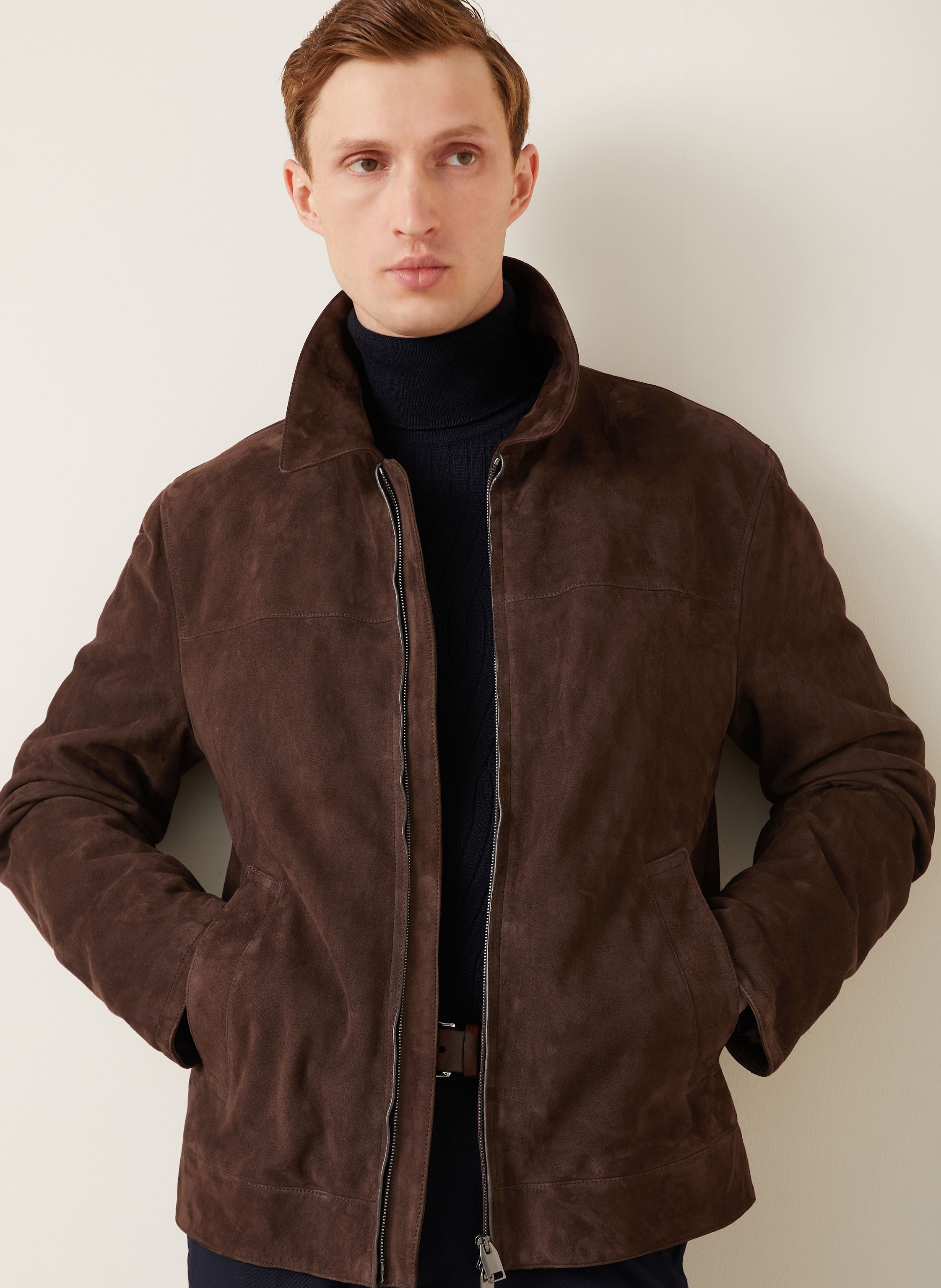 Thumbnail - Brioni Lederjacke braun