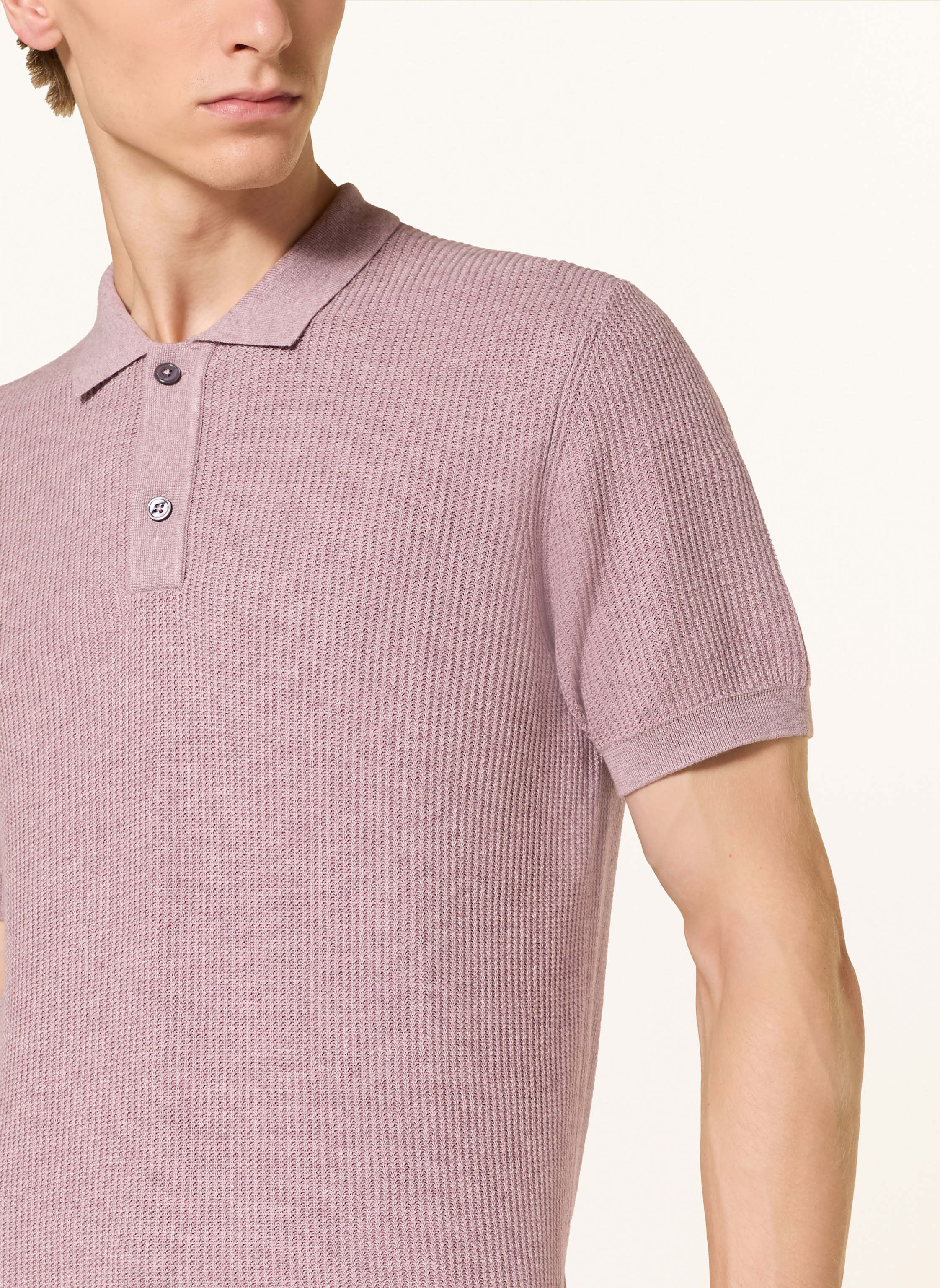 Thumbnail - Nowadays Strick-Poloshirt lila