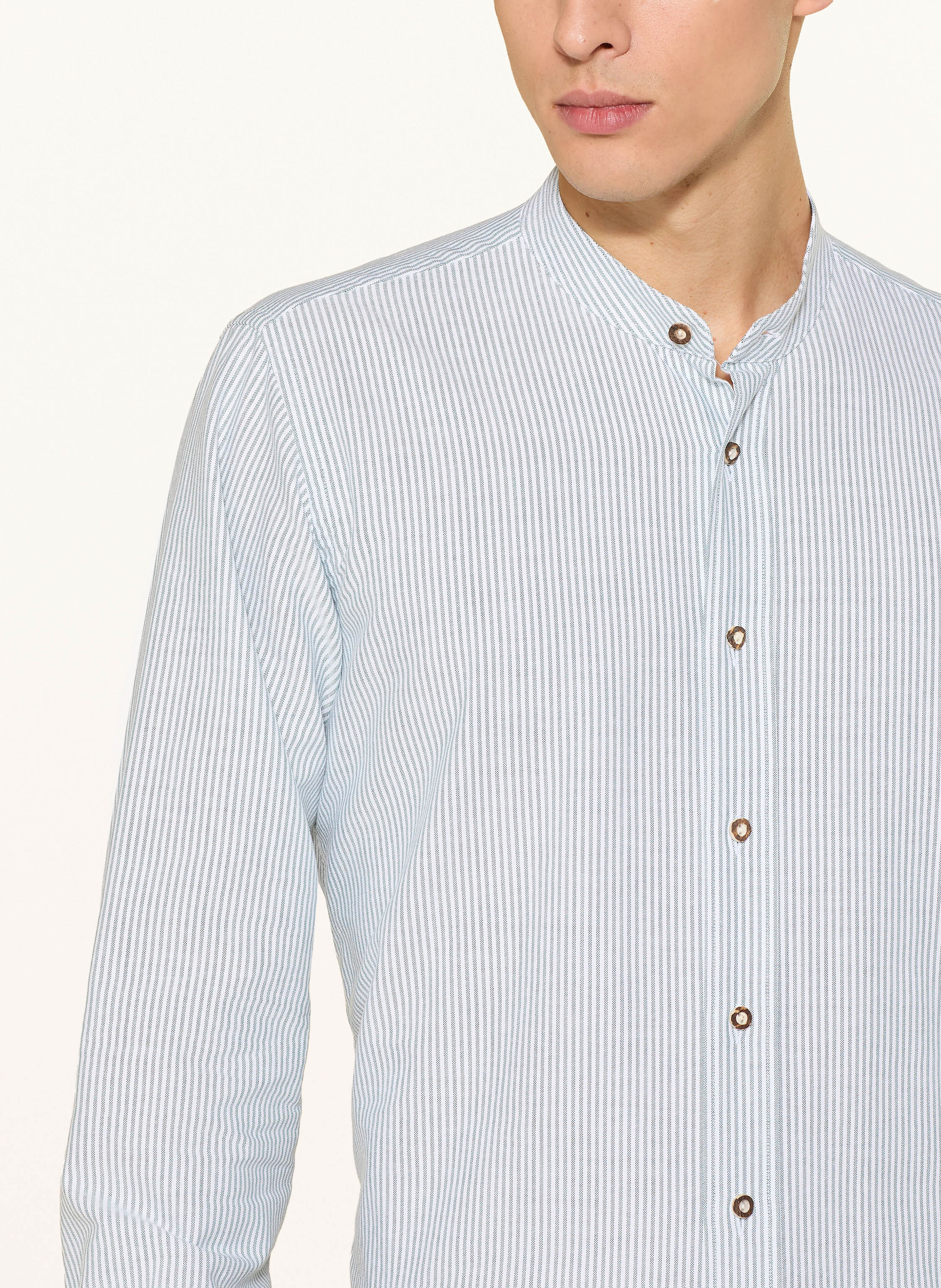 Thumbnail - du4 Trachtenhemd Hansi Regular Fit Mit Stehkragen gruen