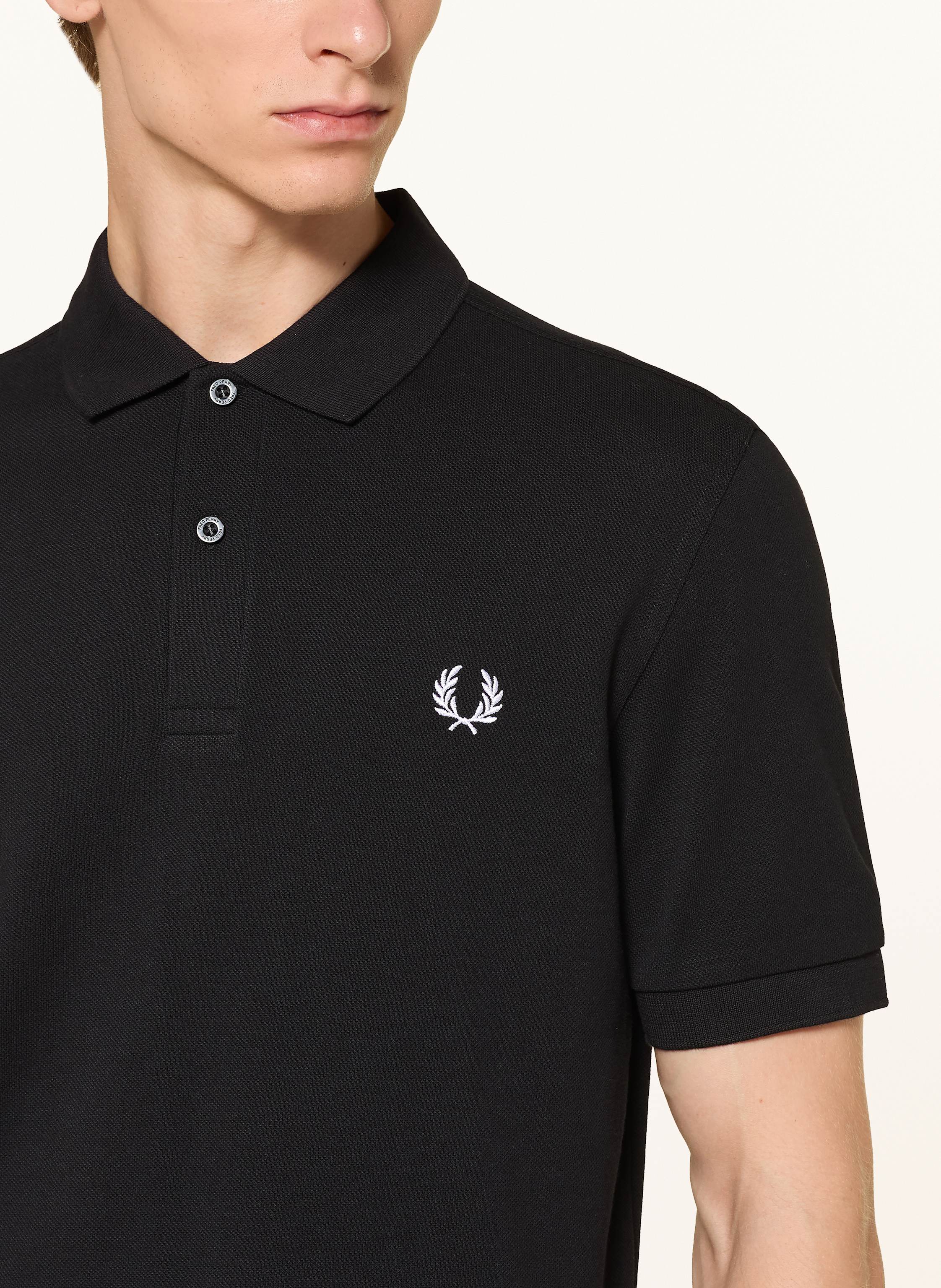 Thumbnail - Fred Perry Piqué-Poloshirt Regular Fit schwarz