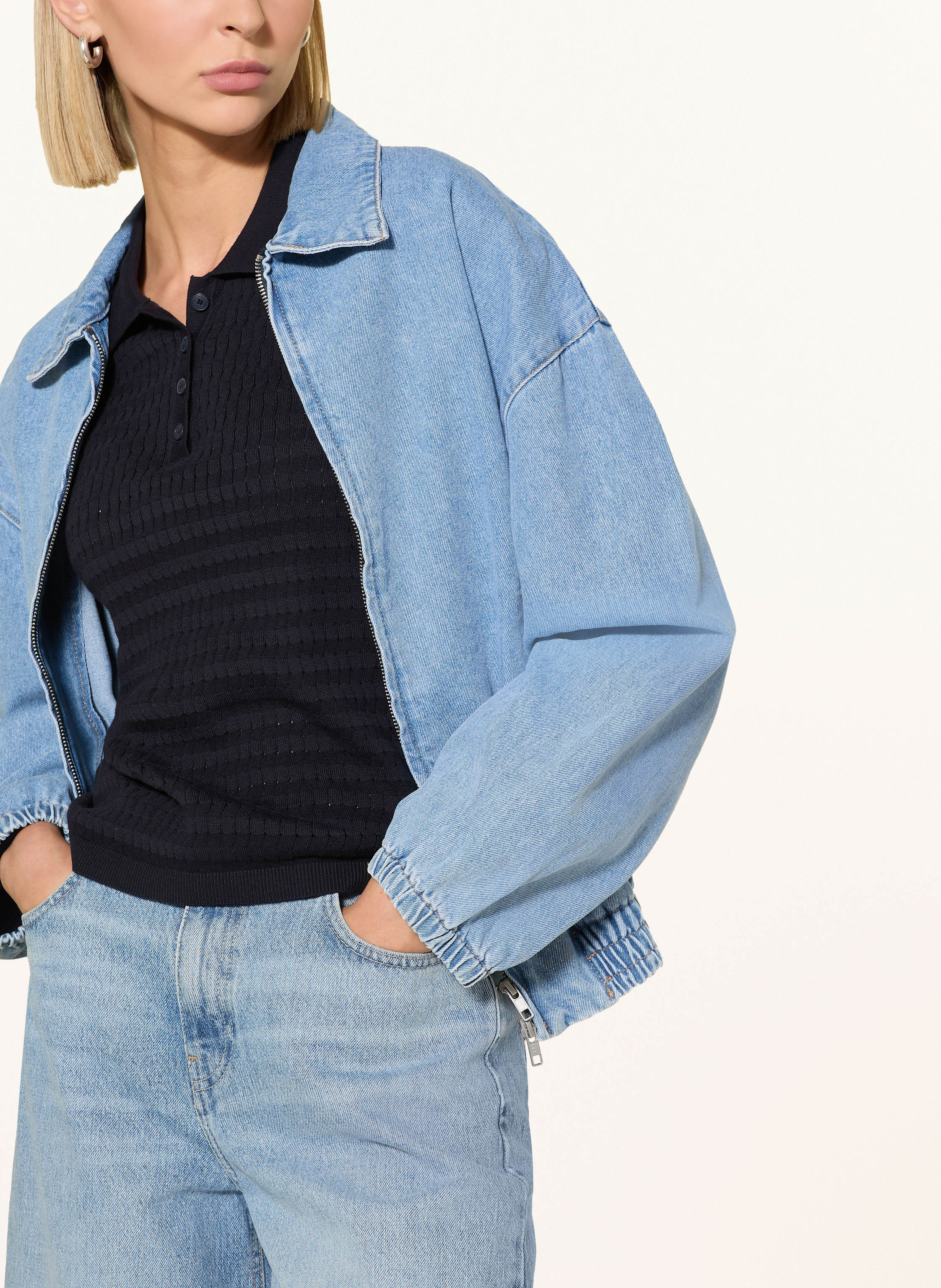 Thumbnail - Marc O'polo Denim Strick-Poloshirt blau