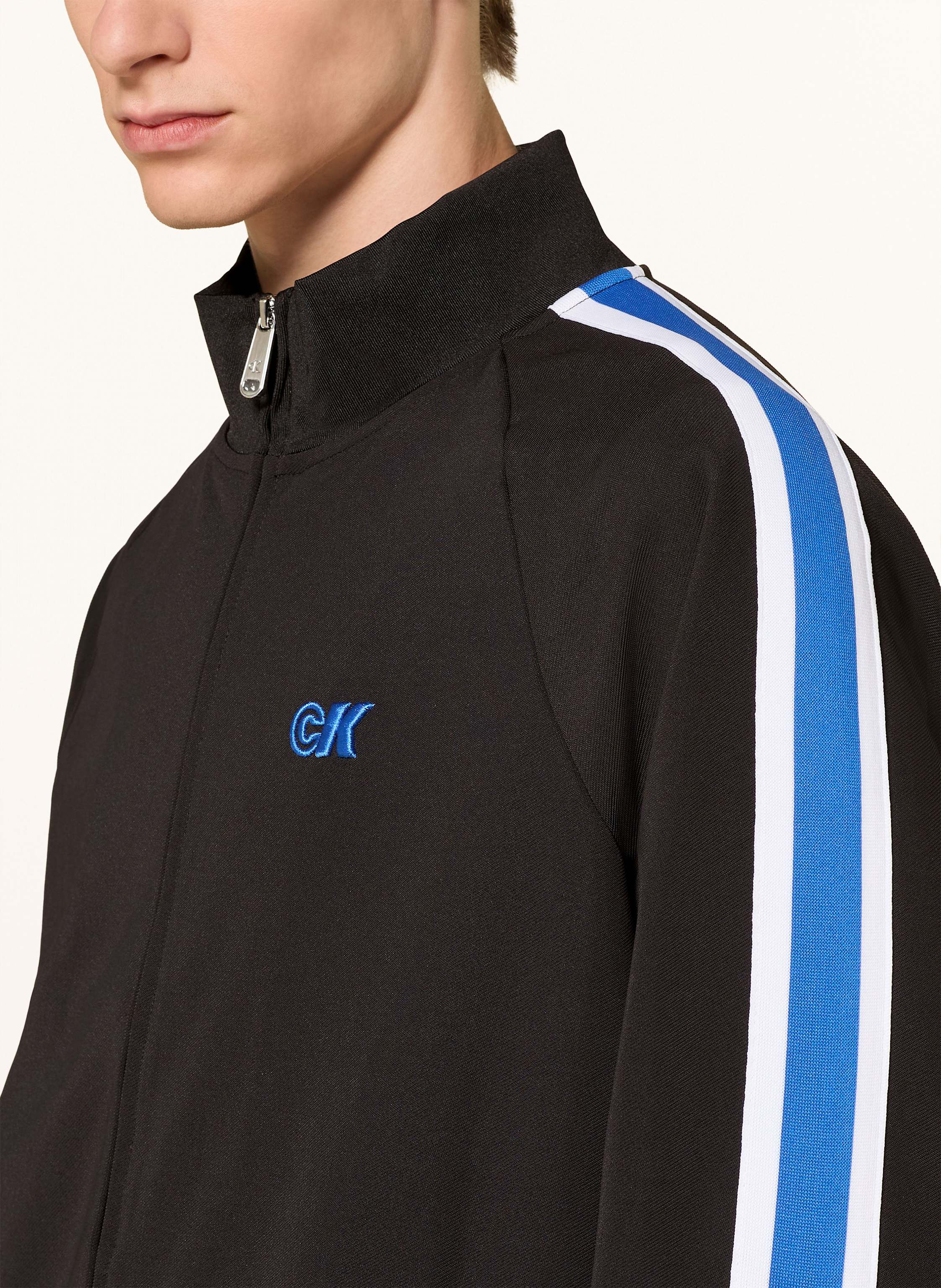 Thumbnail - Calvin Klein Jeans Trainingsjacke Mit Galonstreifen schwarz