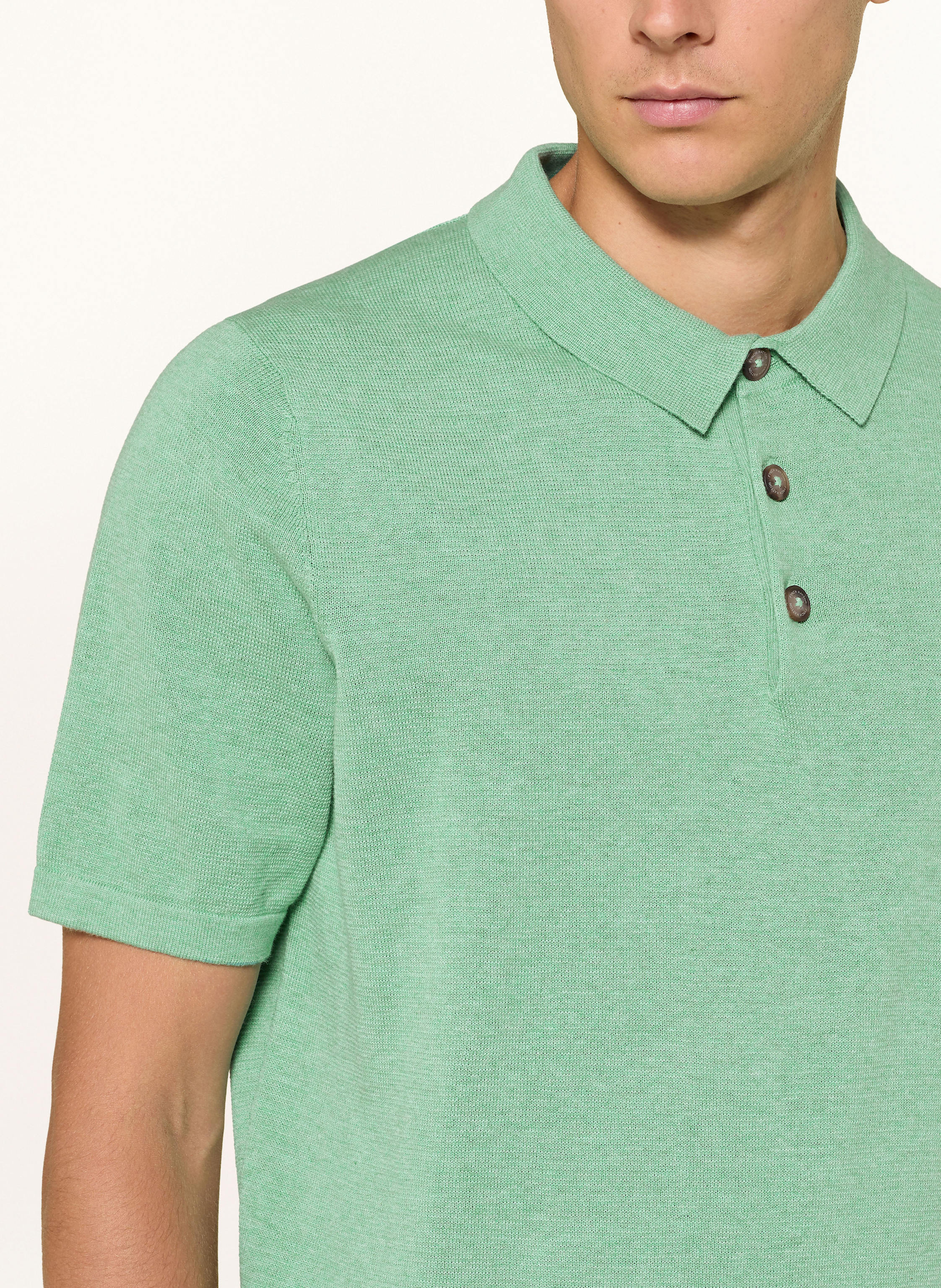 Thumbnail - Fynch-Hatton Strick-Poloshirt gruen