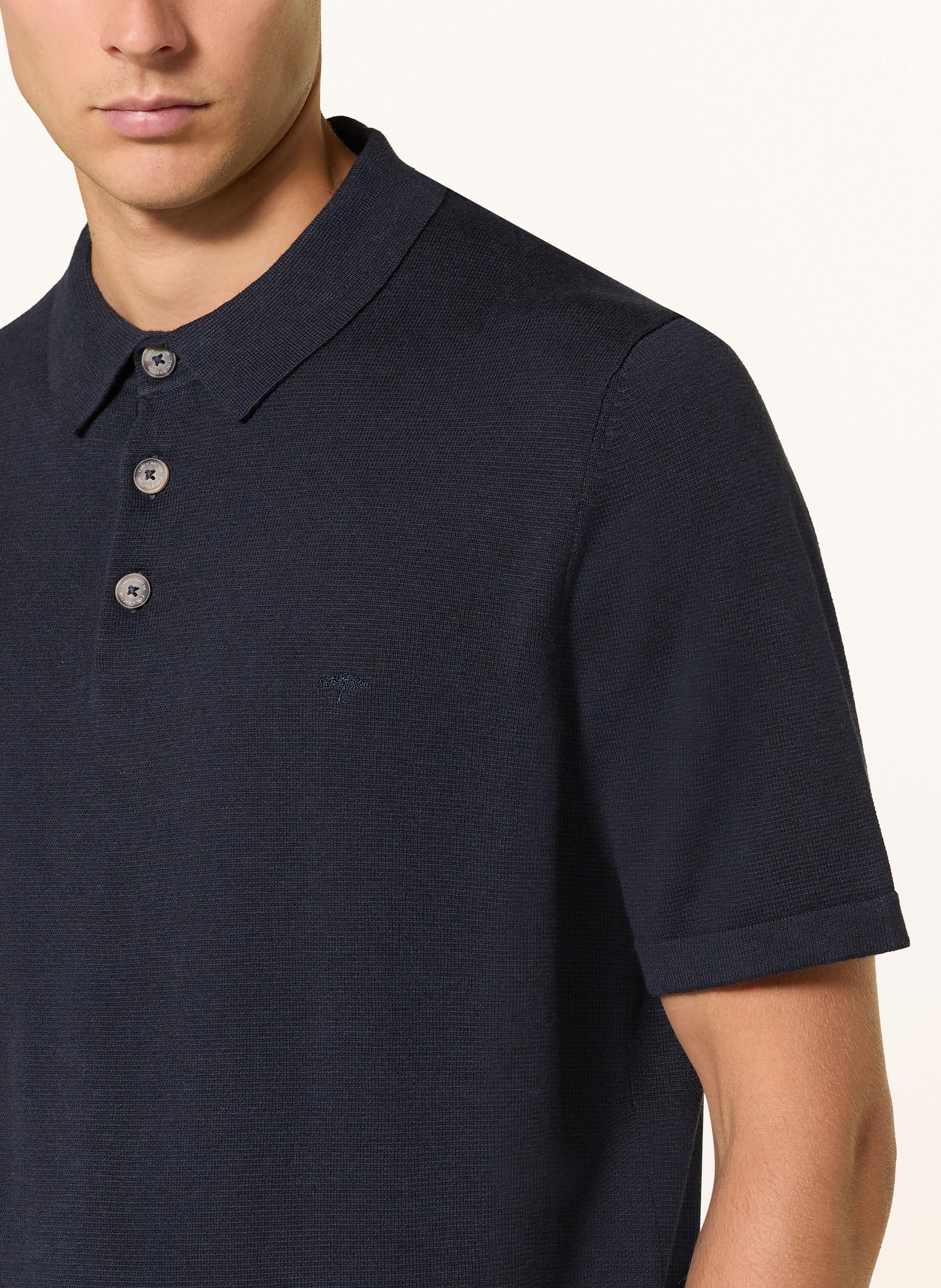Thumbnail - Fynch-Hatton Strick-Poloshirt blau